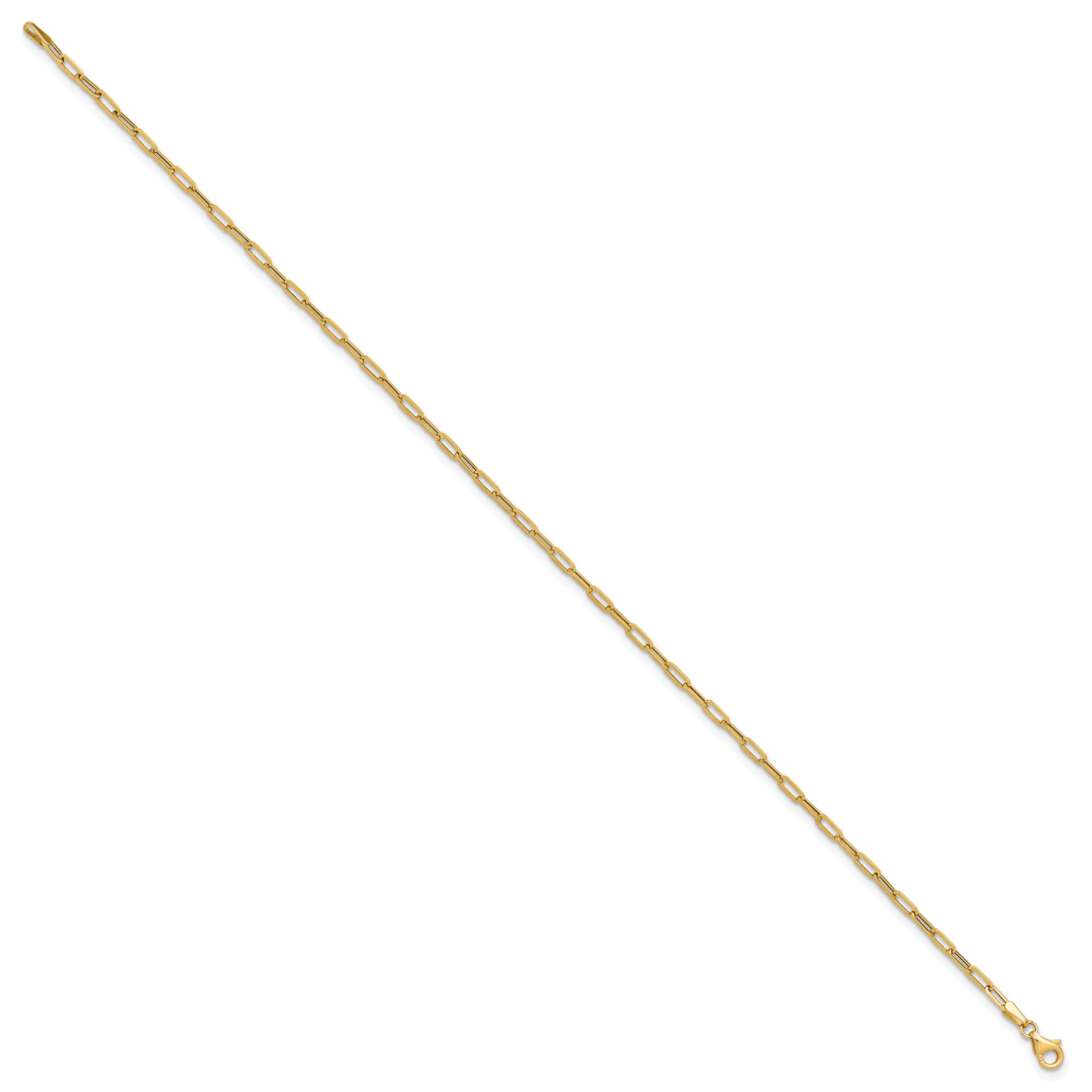 14K Polished Paperclip Anklet