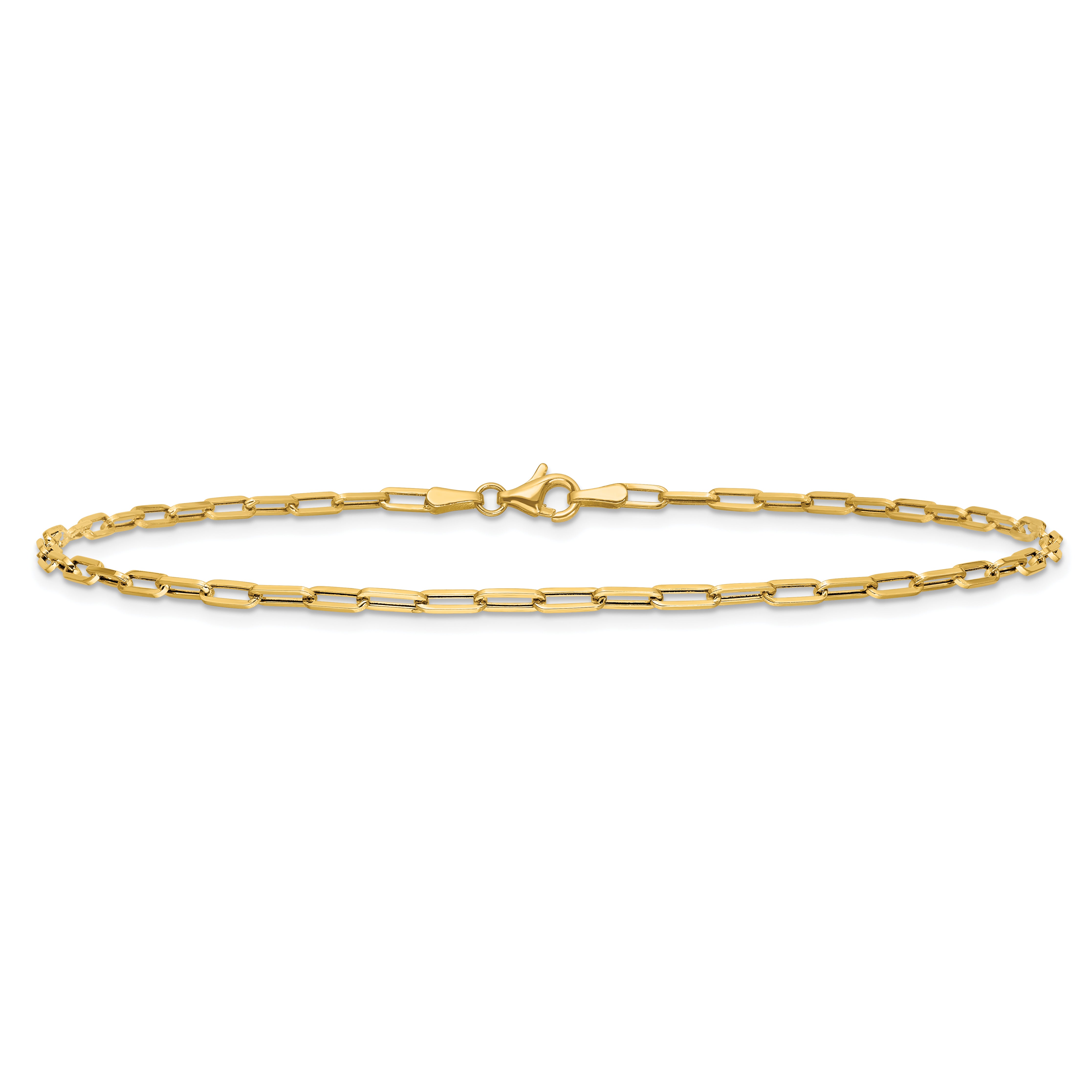 14K Polished Paperclip Anklet