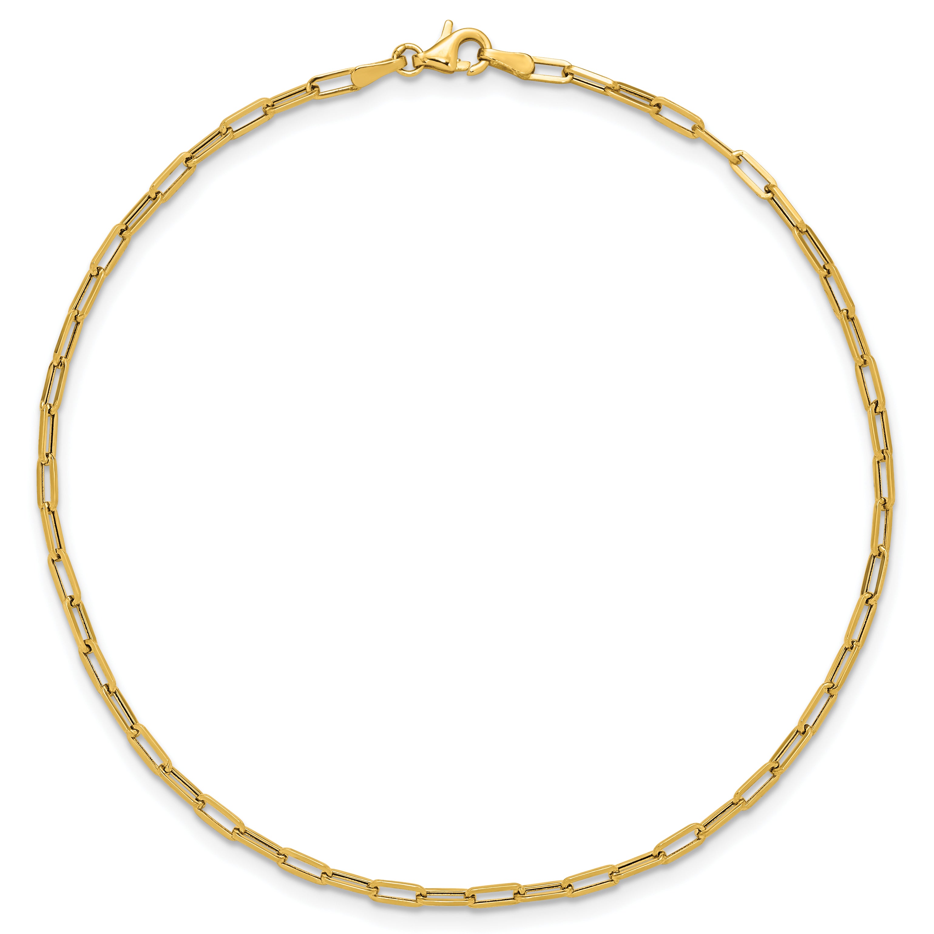 14K Polished Paperclip Anklet