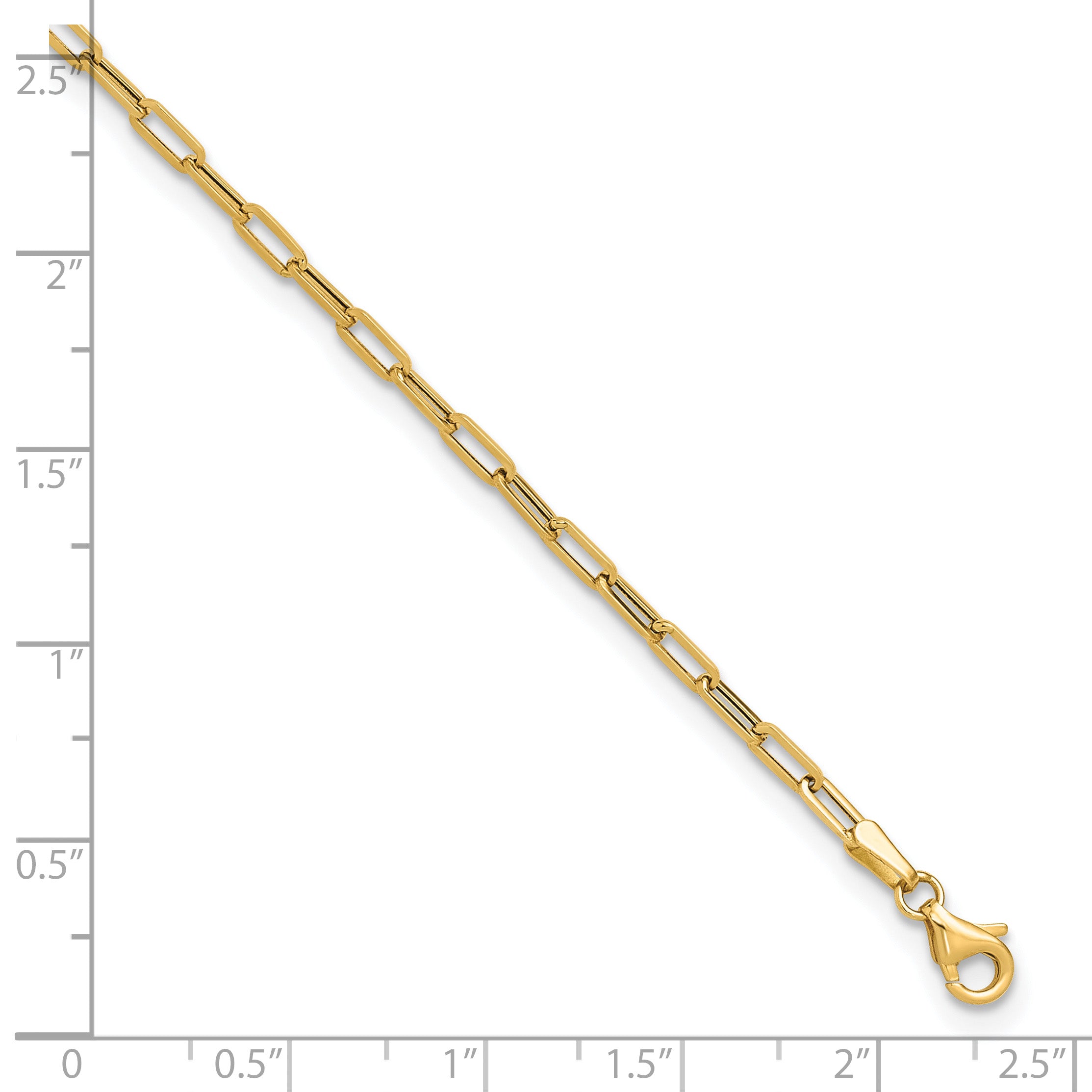 14K Polished Paperclip Anklet