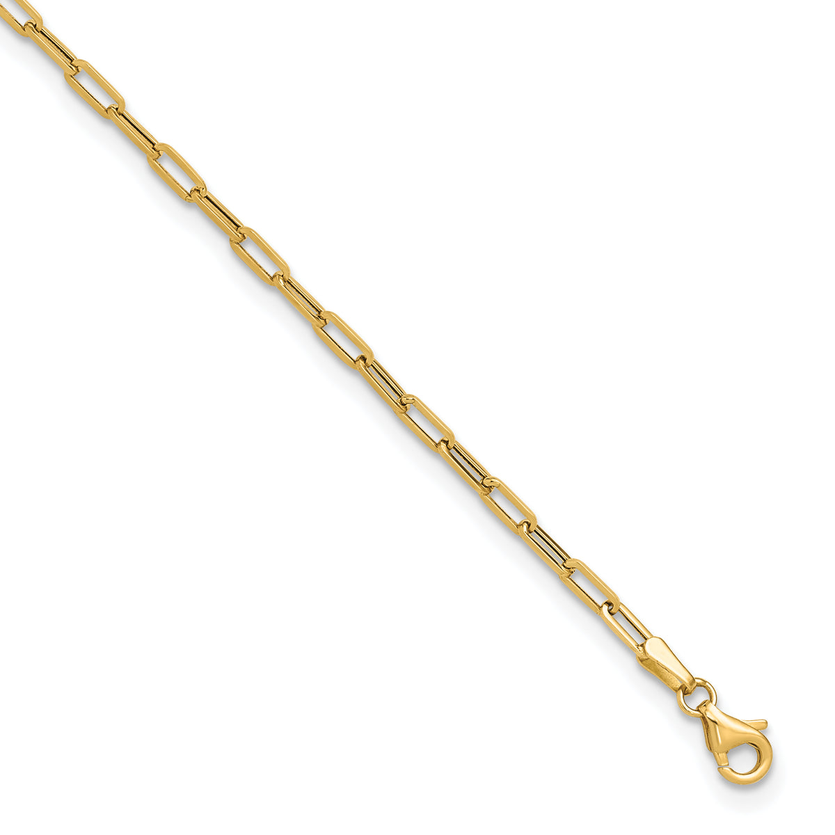 14K Polished Paperclip Anklet