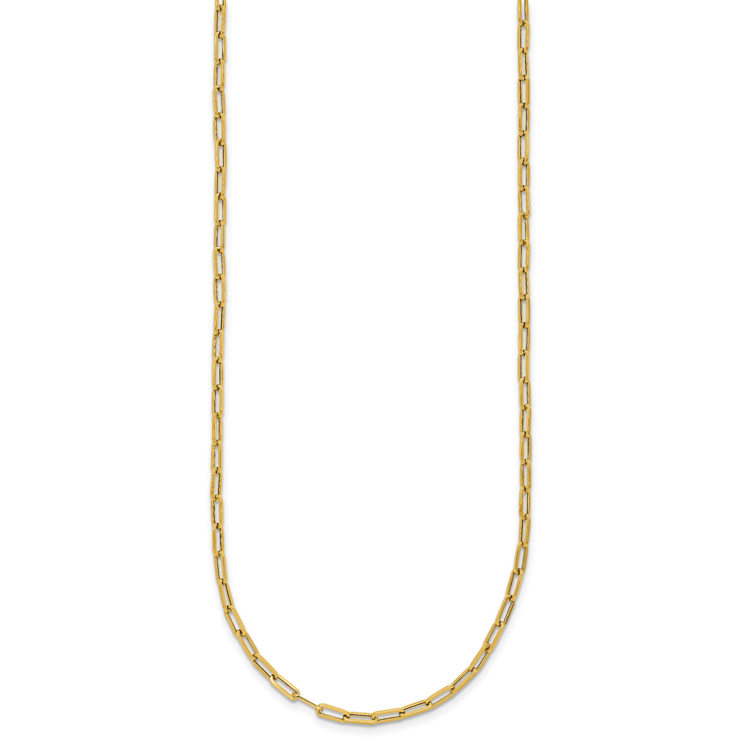 14K Polished Paperclip Necklace Secondary image