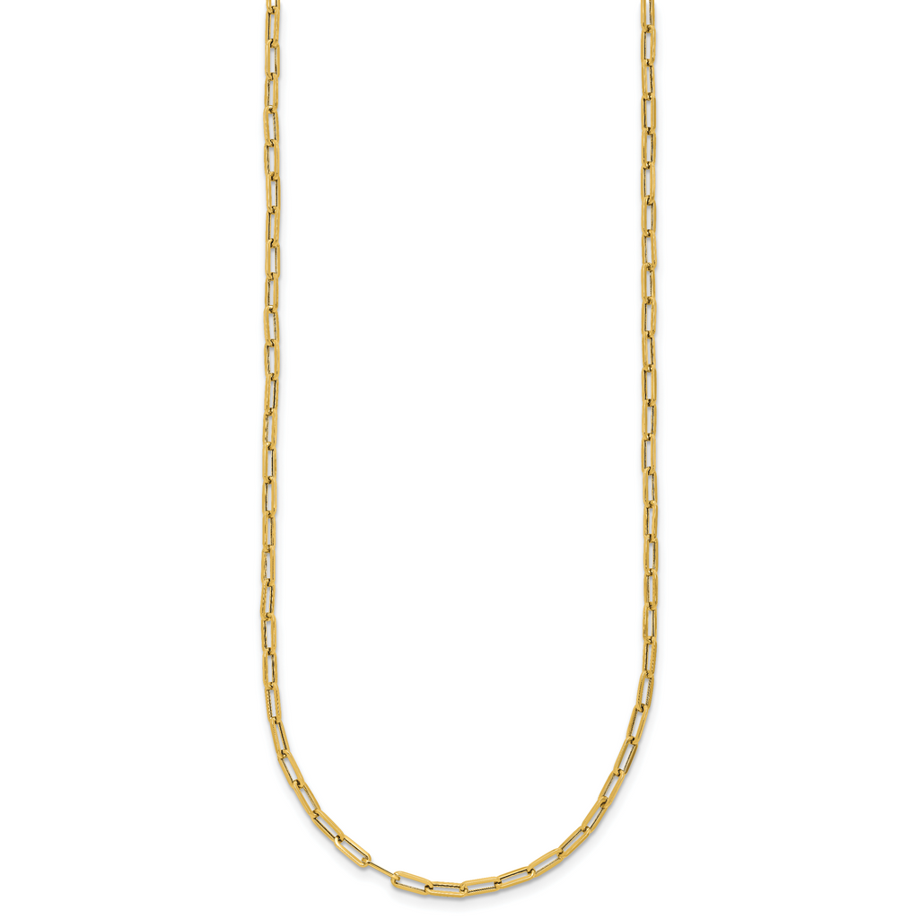 14K Polished Paperclip Necklace