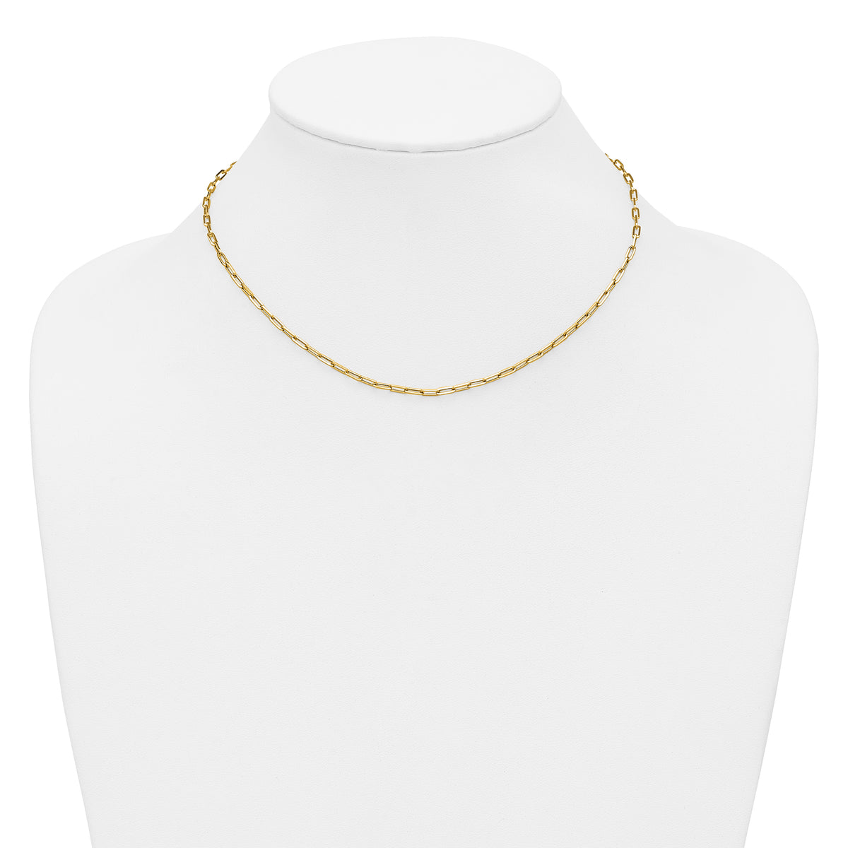 14K Polished Paperclip Necklace