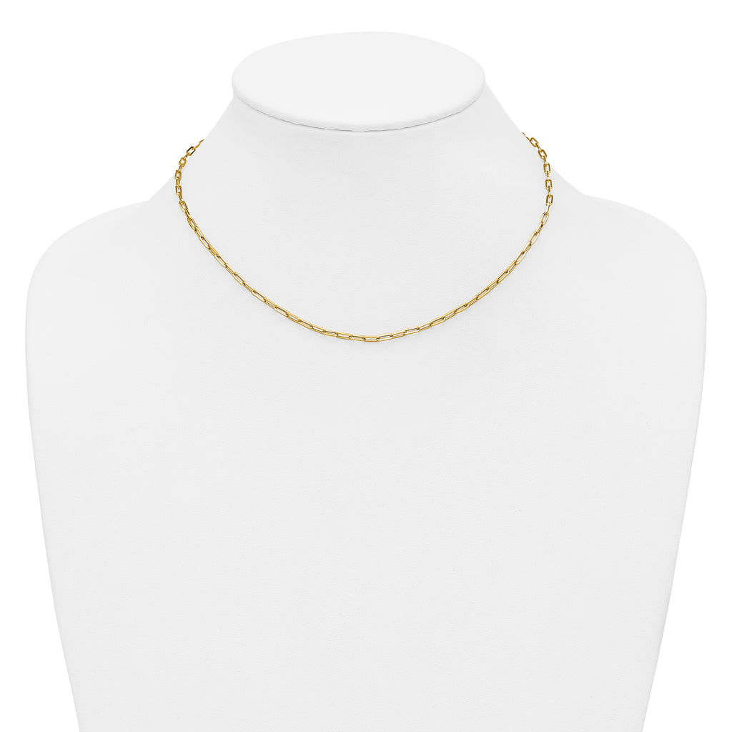 14K Polished Paperclip Necklace