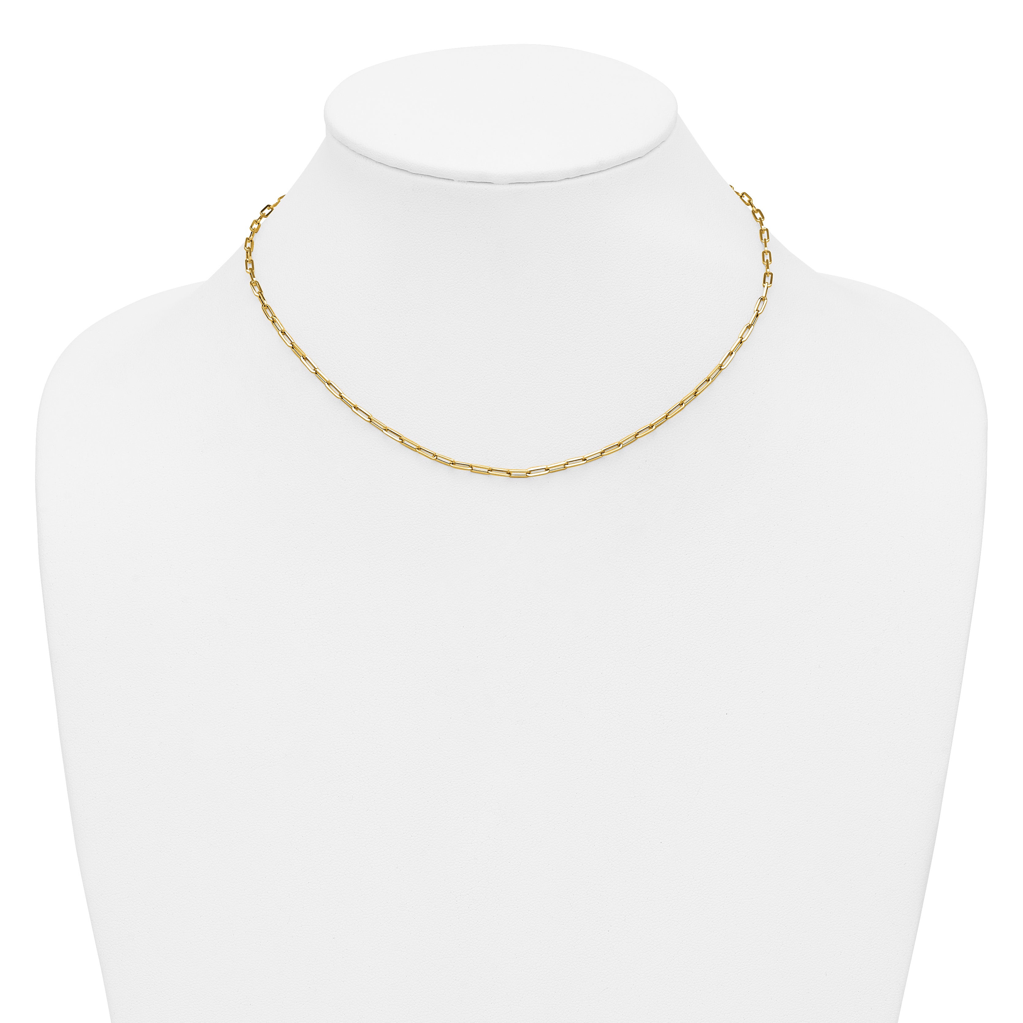 14K Polished Paperclip Necklace