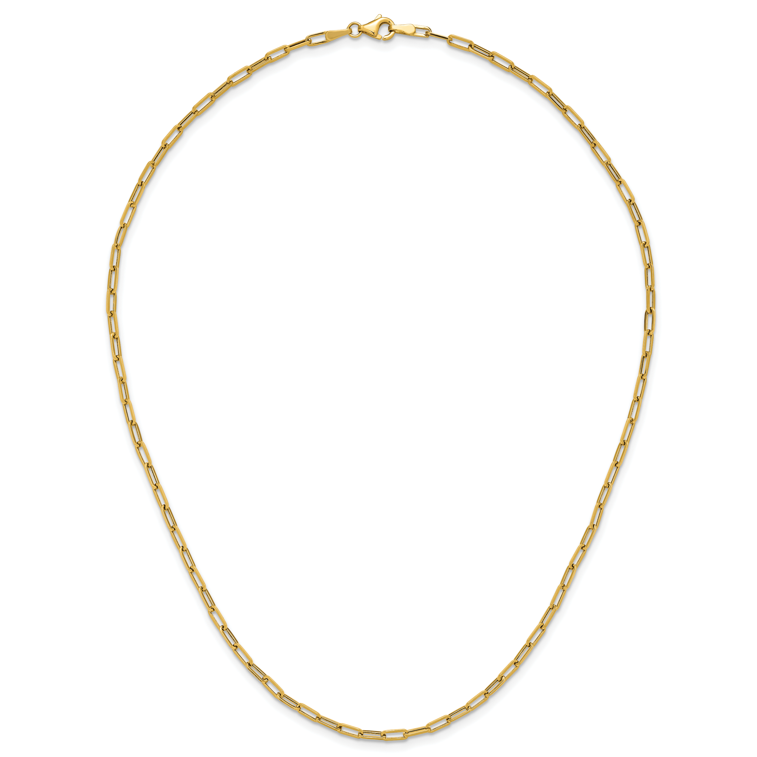 14K Polished Paperclip Necklace