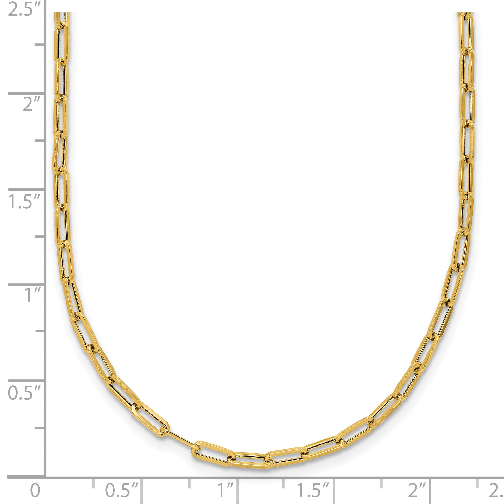 14K Polished Paperclip Necklace