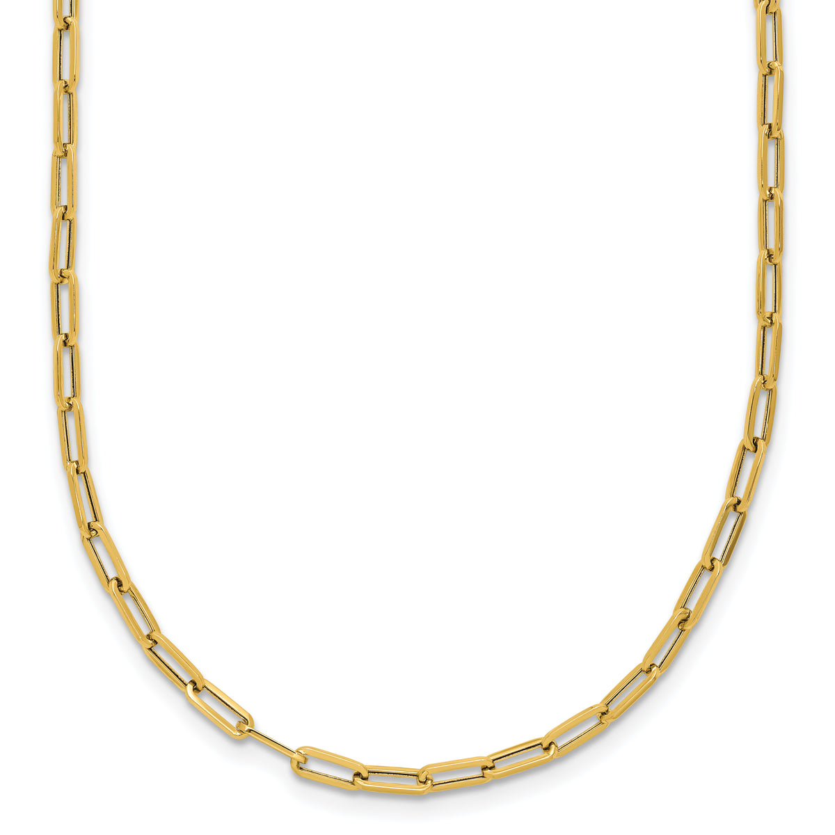 14K Polished Paperclip Necklace