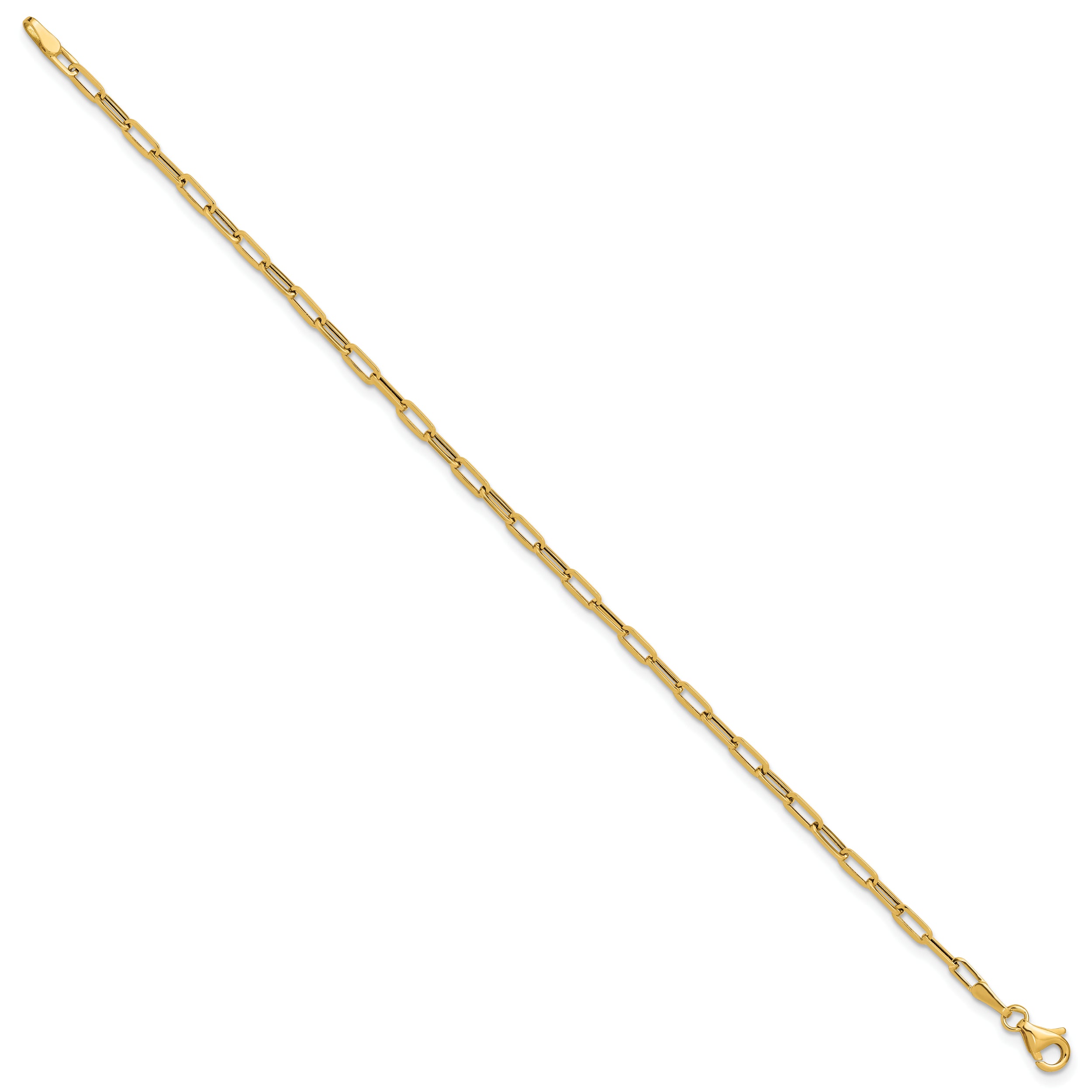 14K Polished Paperclip Bracelet
