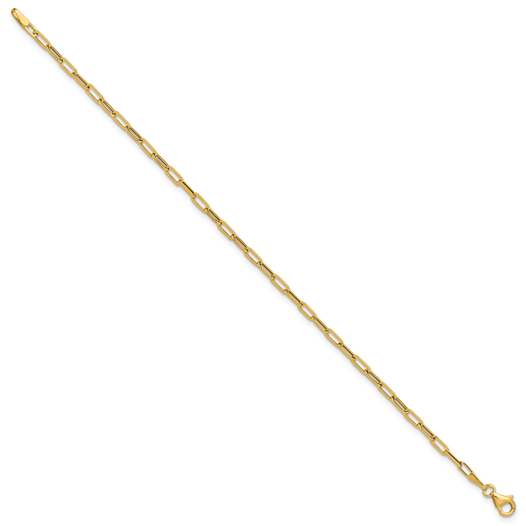 14K Polished Paperclip Bracelet