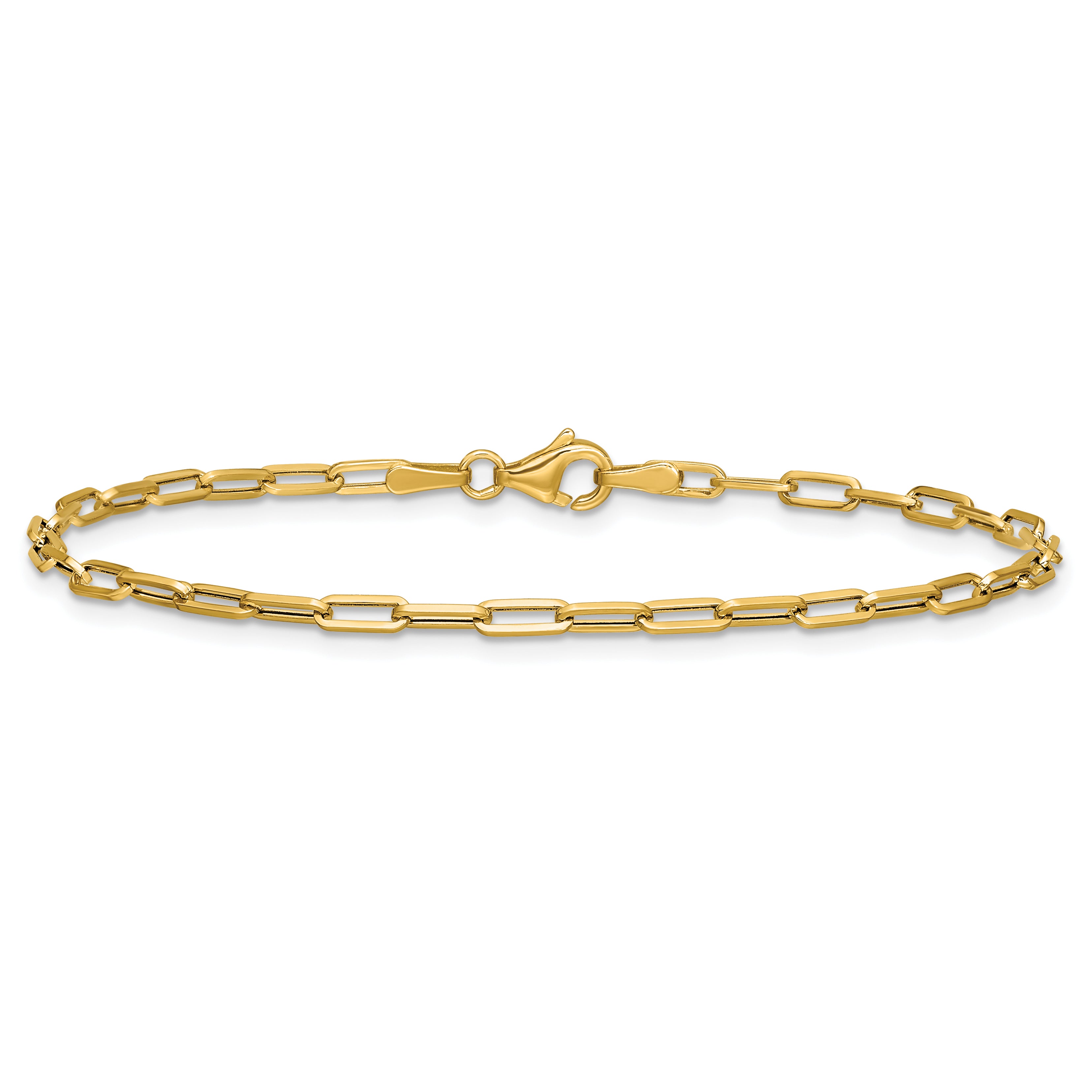 14K Polished Paperclip Bracelet