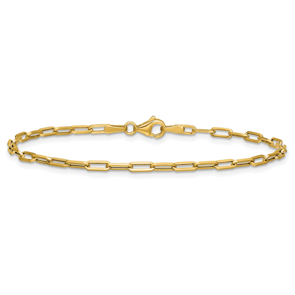 14K Polished Paperclip Bracelet
