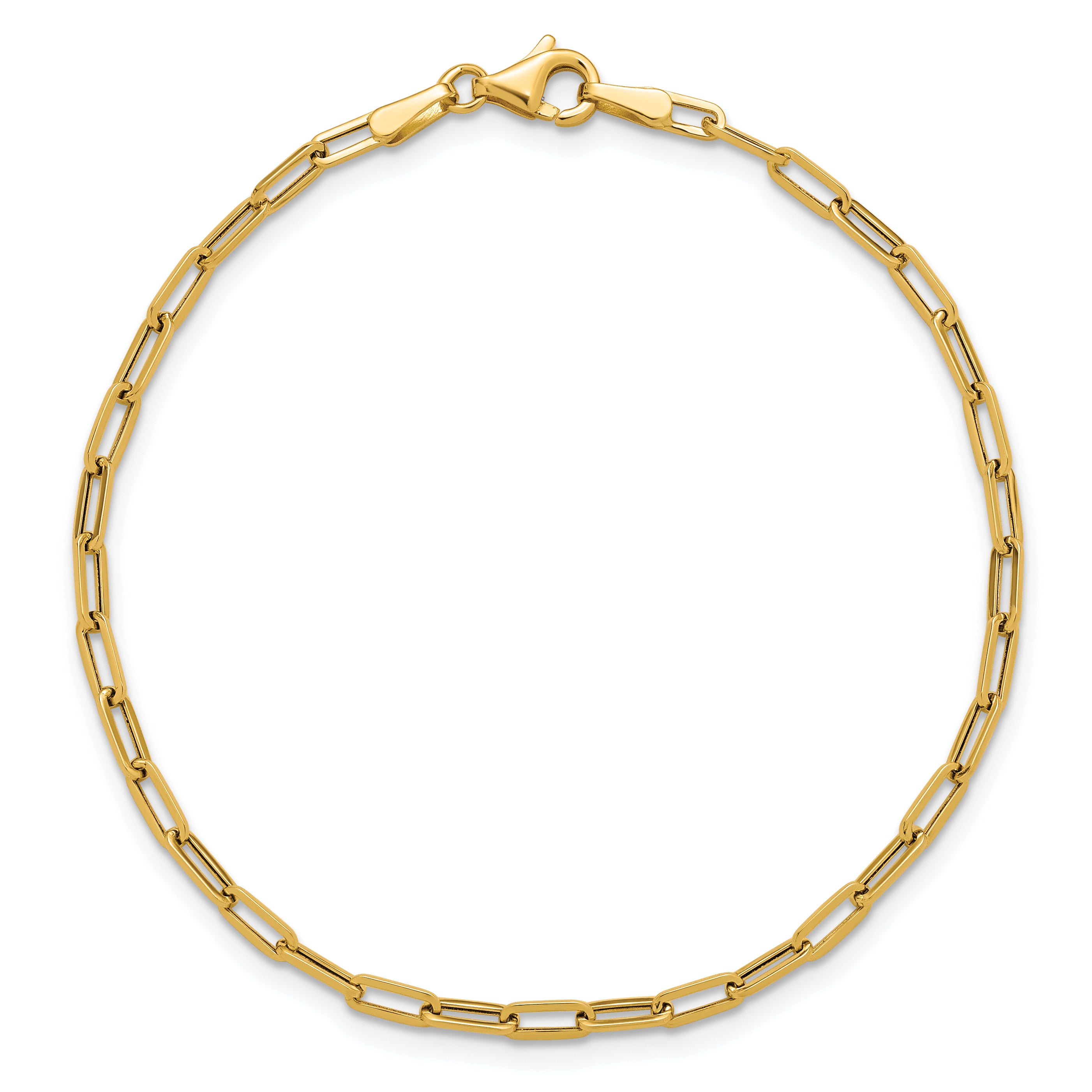 14K Polished Paperclip Bracelet