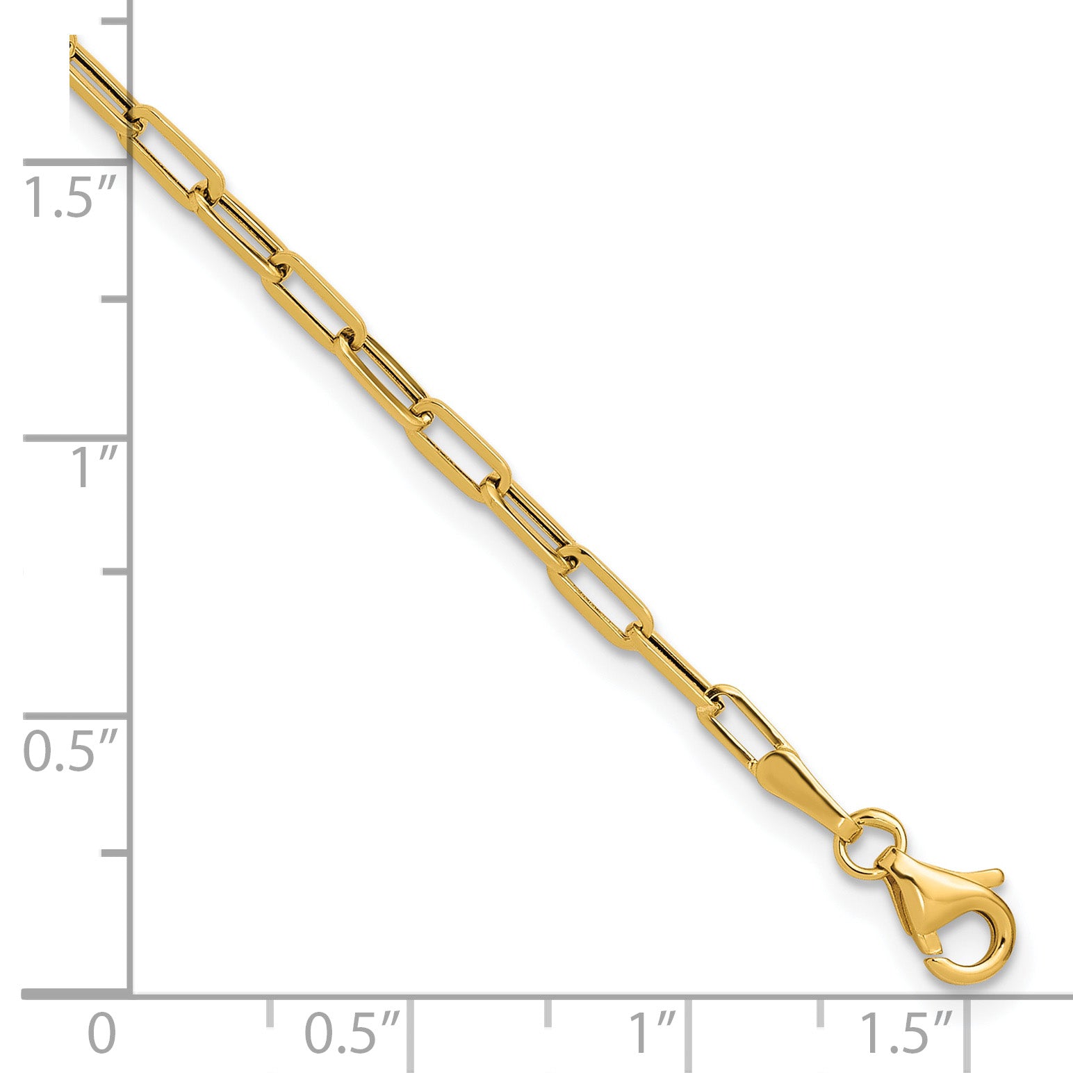 14K Polished Paperclip Bracelet