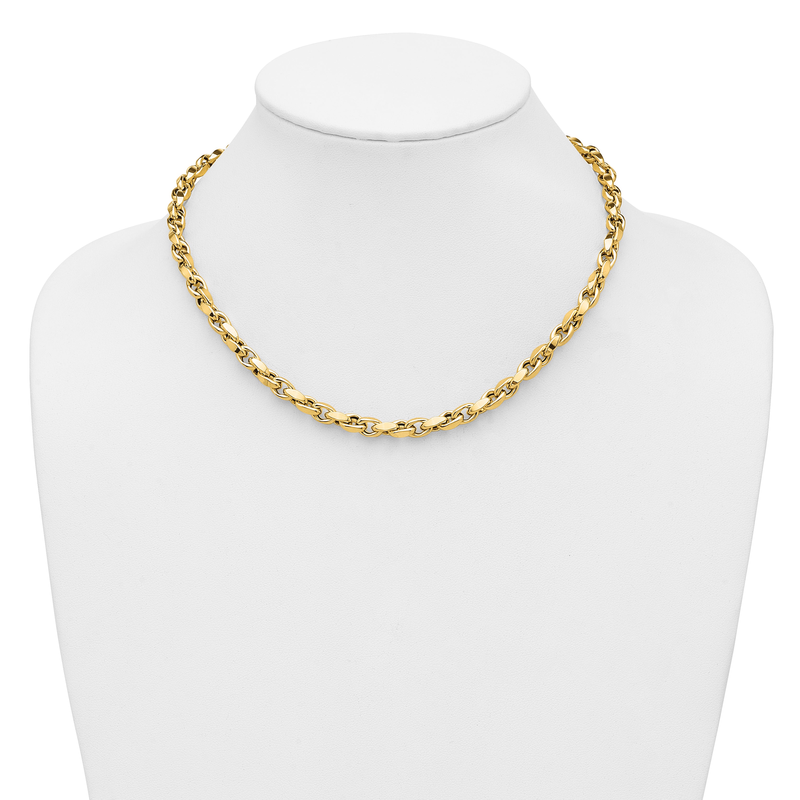 14K Polished Fancy Link Necklace