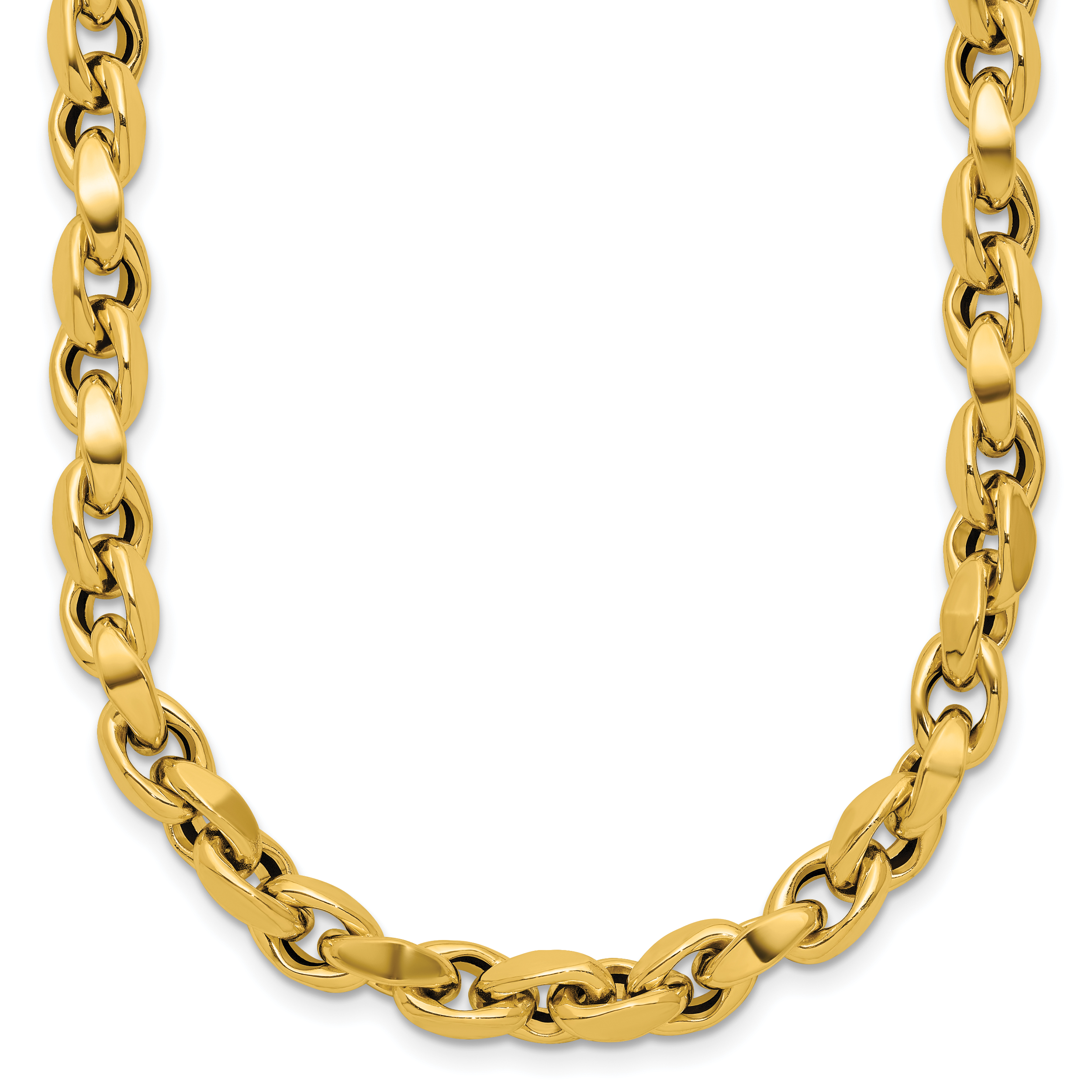 14K Polished Fancy Link Necklace