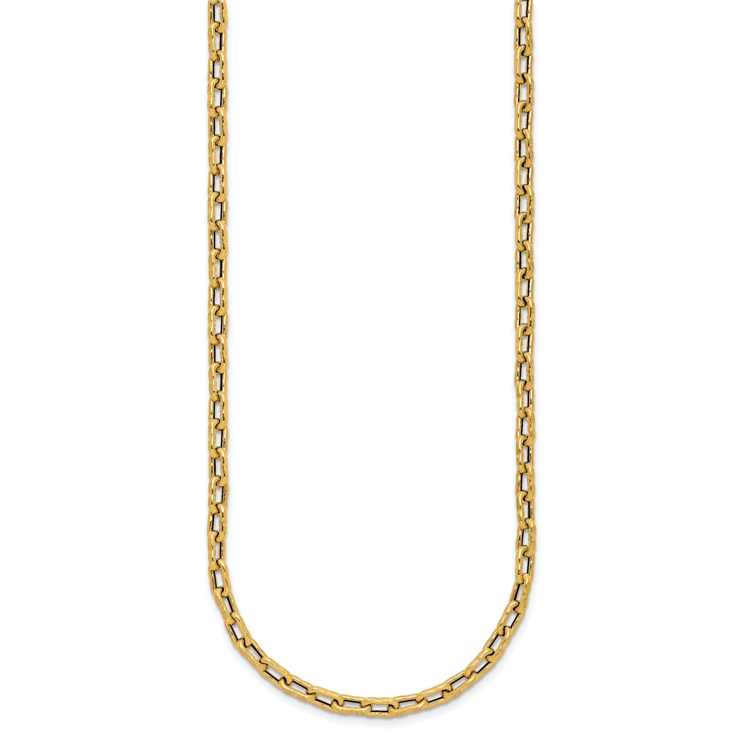 14K Polished Textured Fancy Link Necklace Secondary image