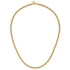 14K Polished Textured Fancy Link Necklace