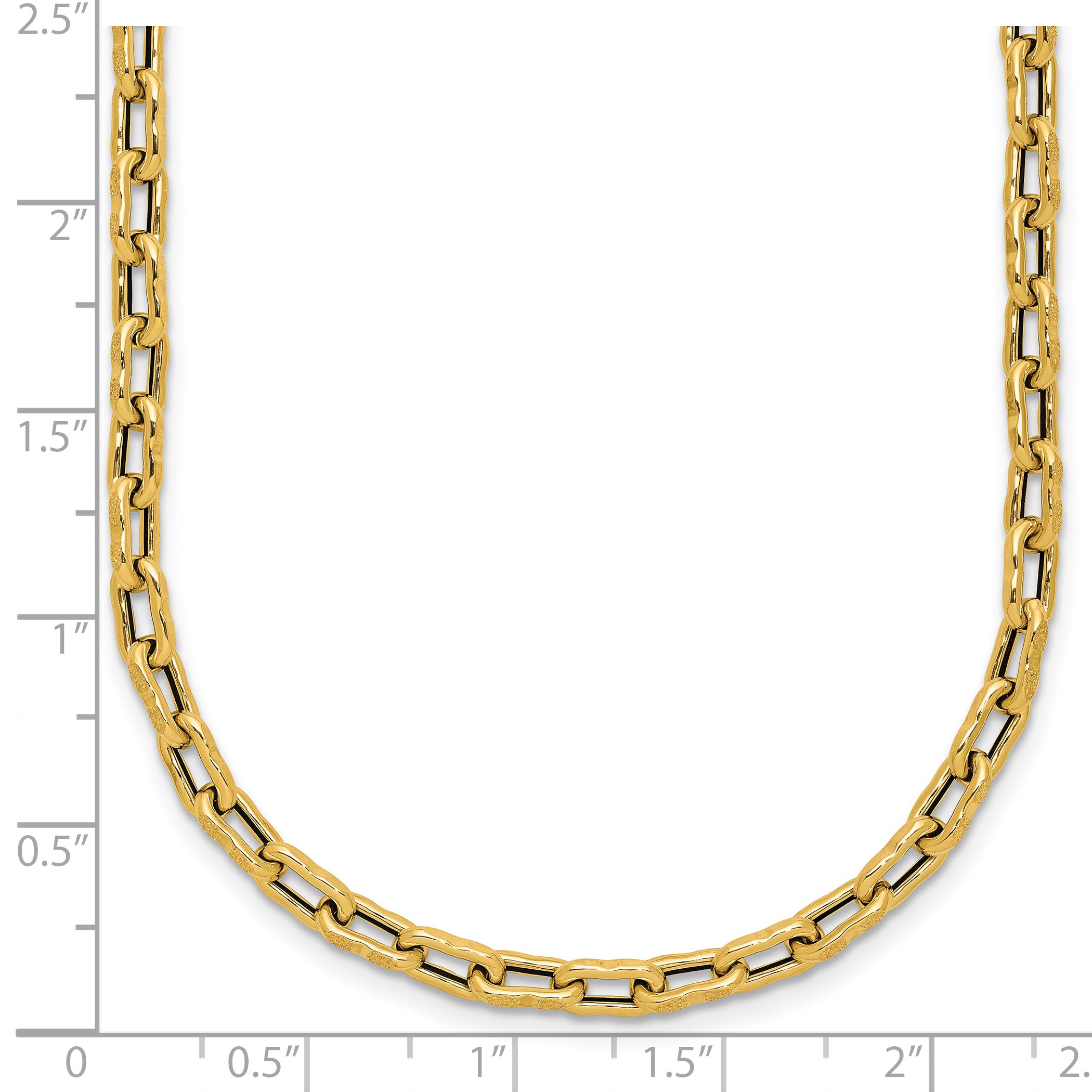 14K Polished Textured Fancy Link Necklace