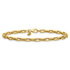 14K Polished Textured Fancy Link Bracelet