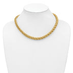 14K Polished and Textured Fancy Link Necklace