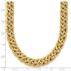14K Polished and Textured Fancy Link Necklace