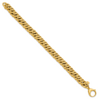 14K Polished and Textured Fancy Link Bracelet