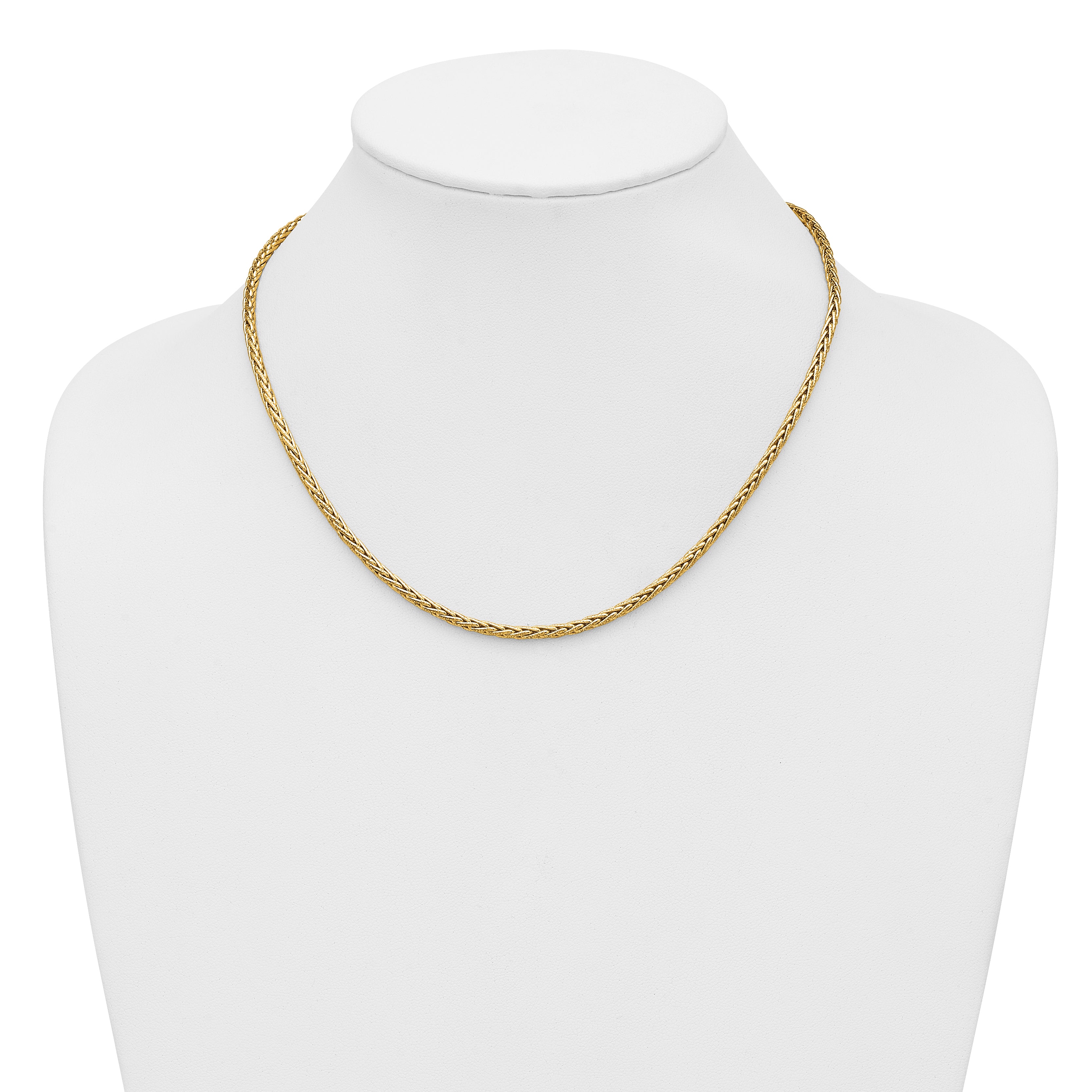 14K Polished and Textured Fancy Link Necklace