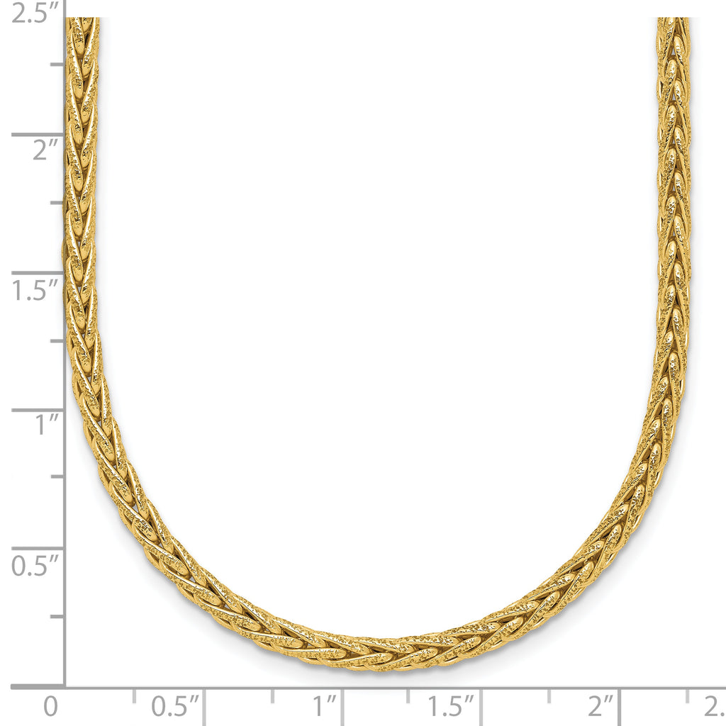 14K Polished and Textured Fancy Link Necklace