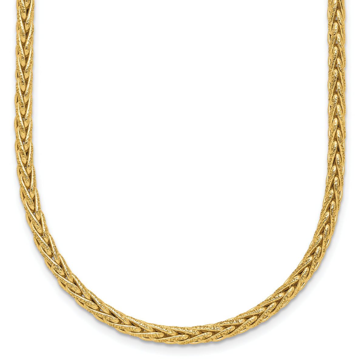 14K Polished and Textured Fancy Link Necklace