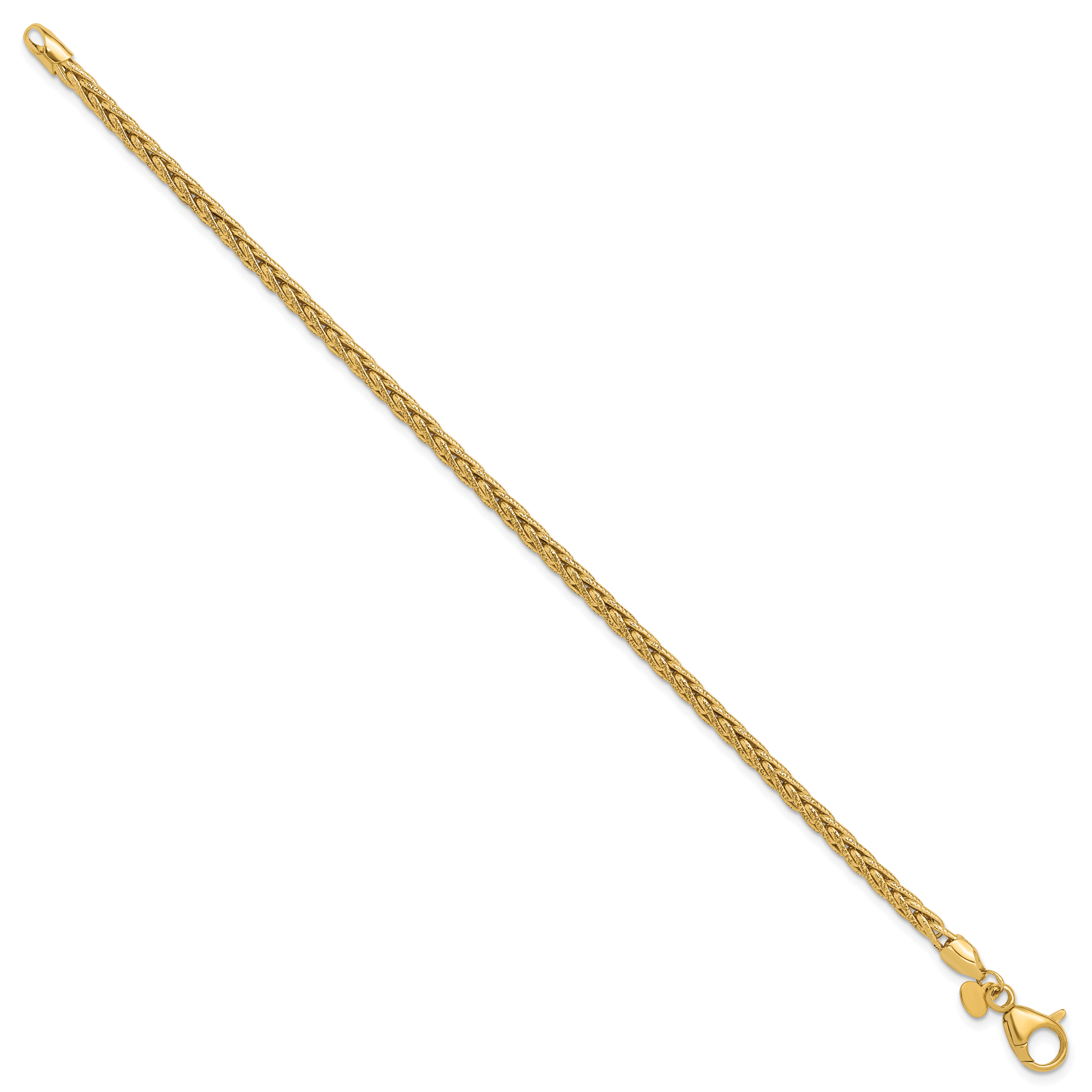 14K Polished and Textured Fancy Link Bracelet Secondary image