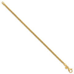 14K Polished and Textured Fancy Link Bracelet