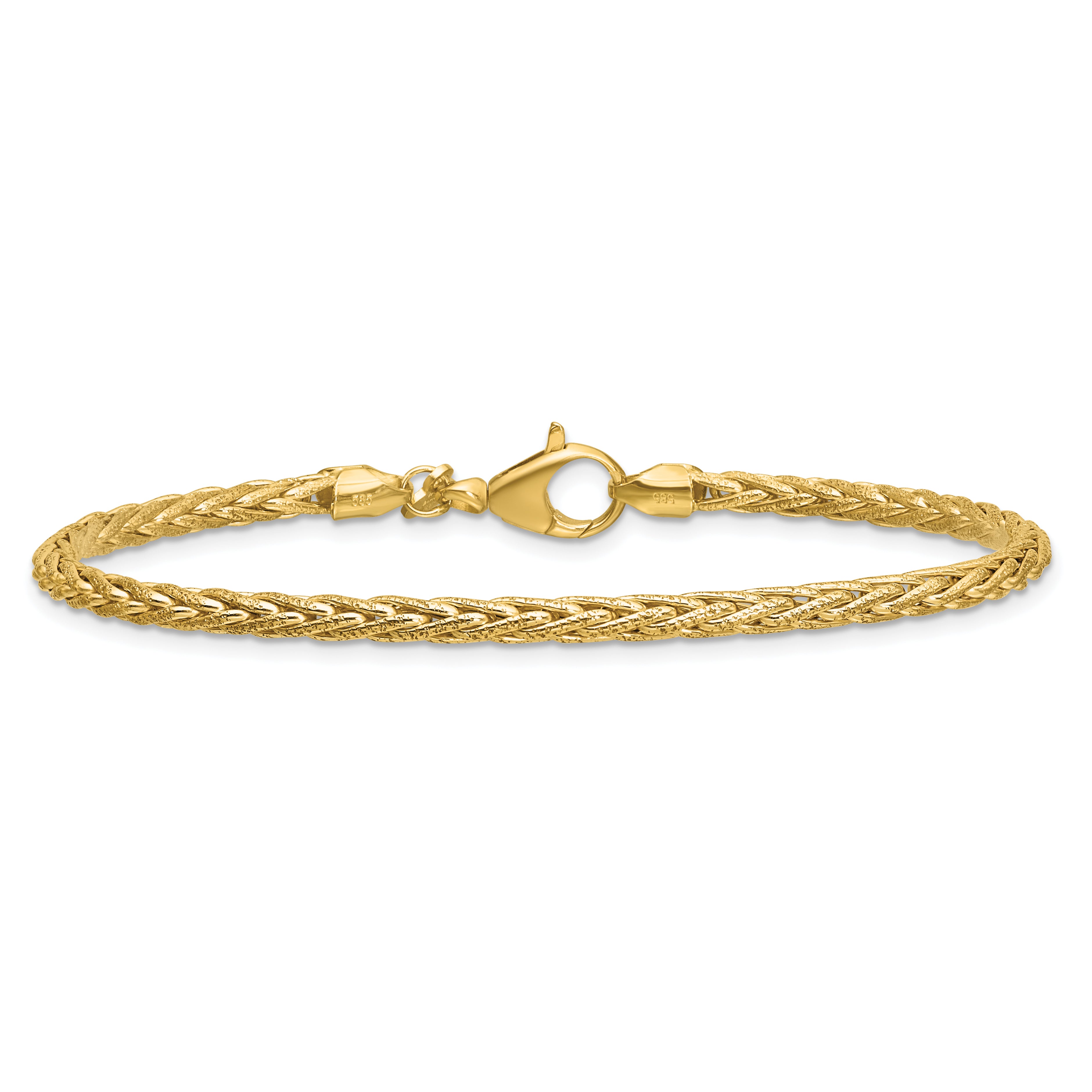 14K Polished and Textured Fancy Link Bracelet