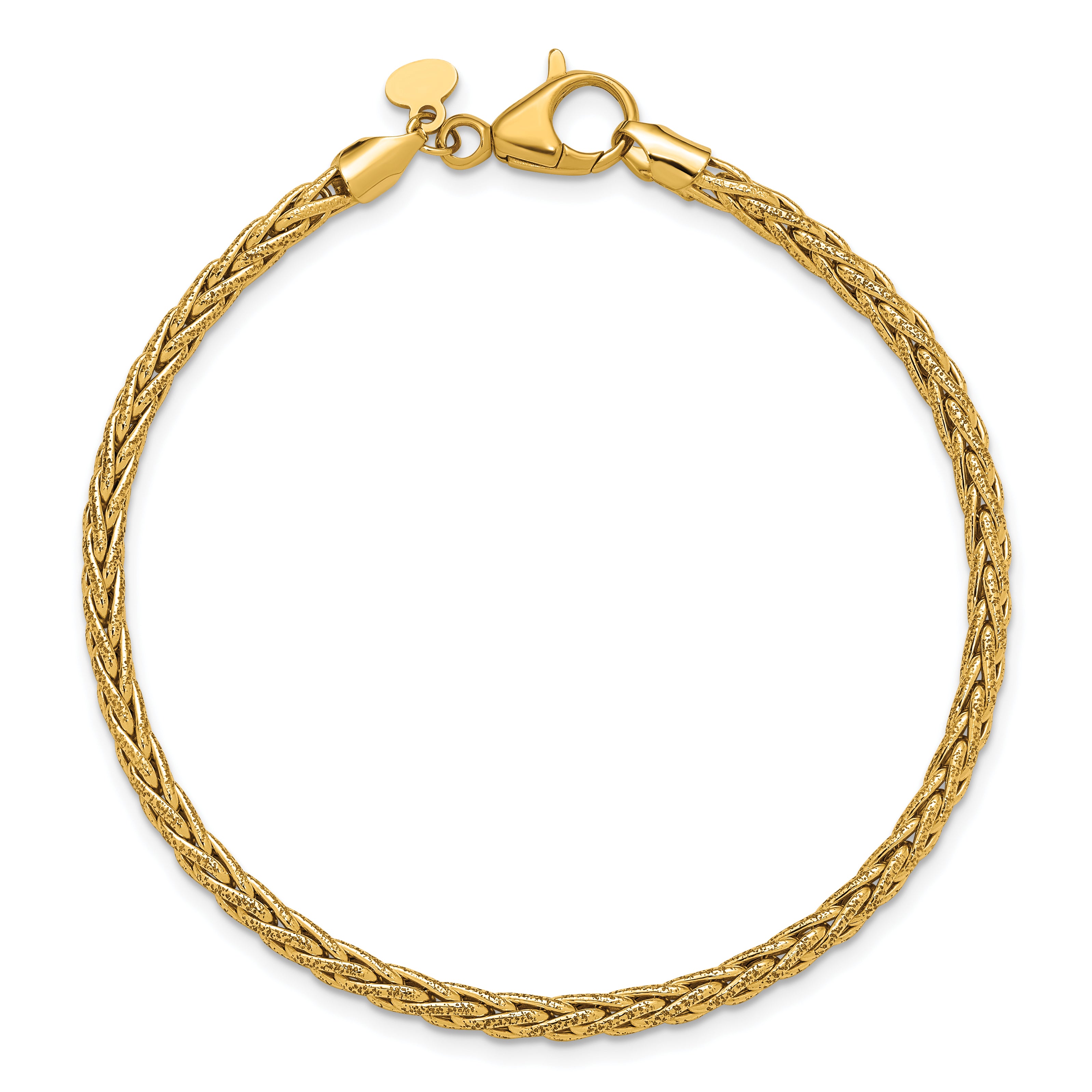14K Polished and Textured Fancy Link Bracelet