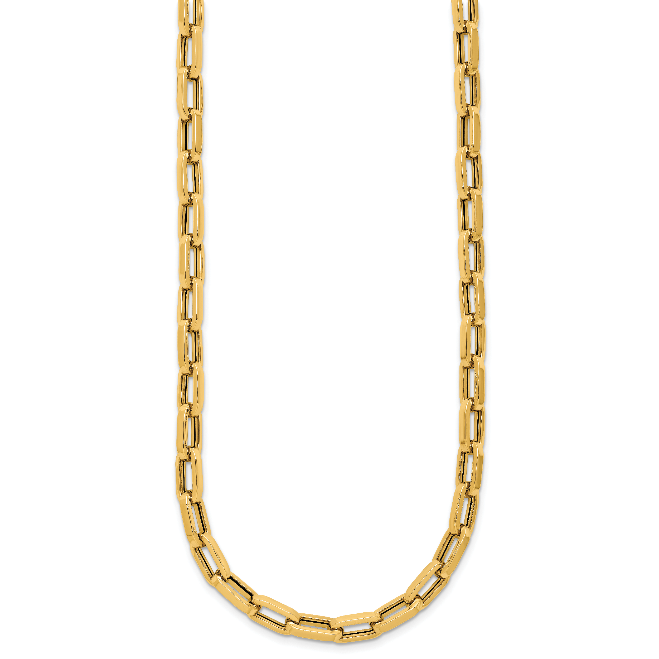 14K Polished Fancy Line Necklace