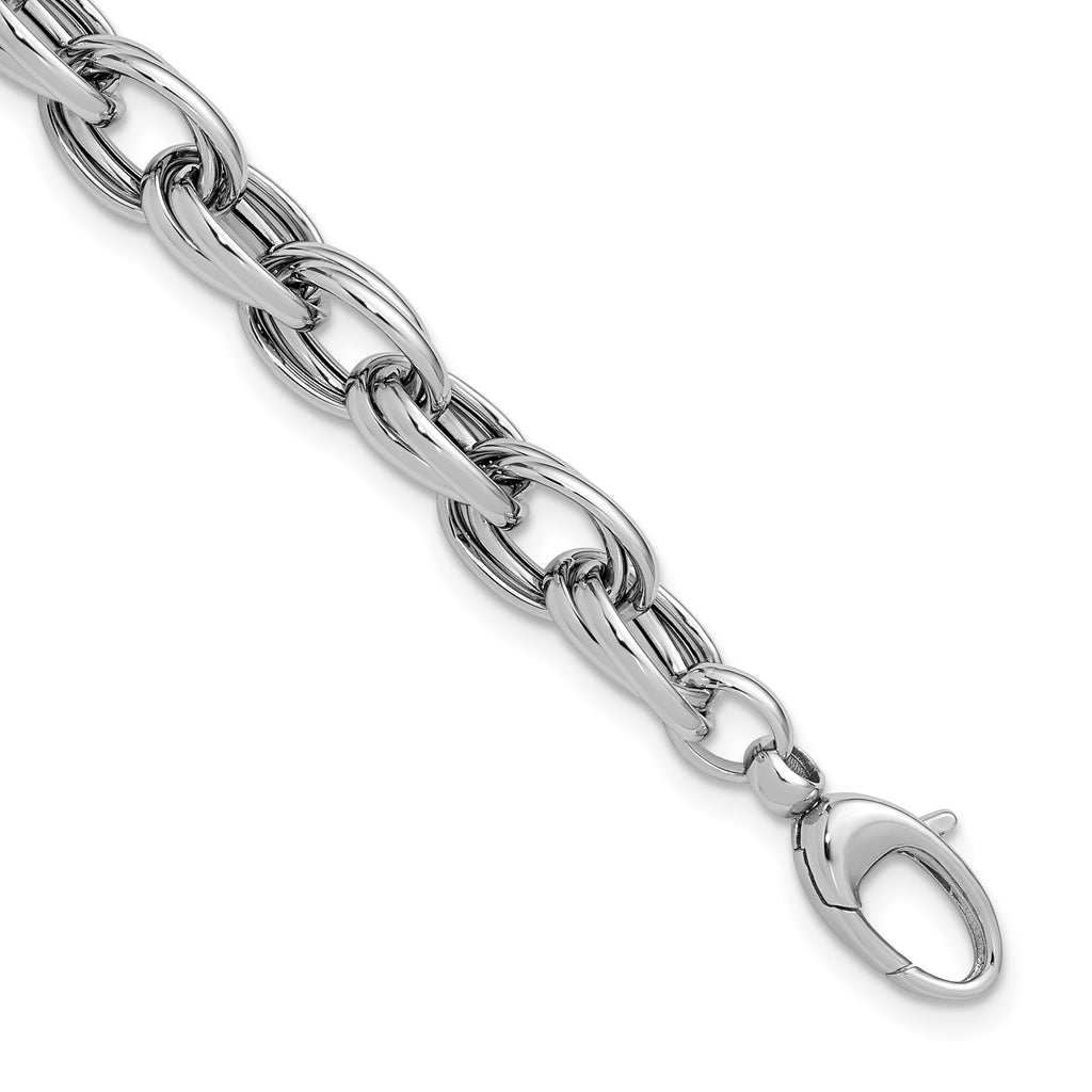 14K White Gold Polished Fancy Link Bracelet