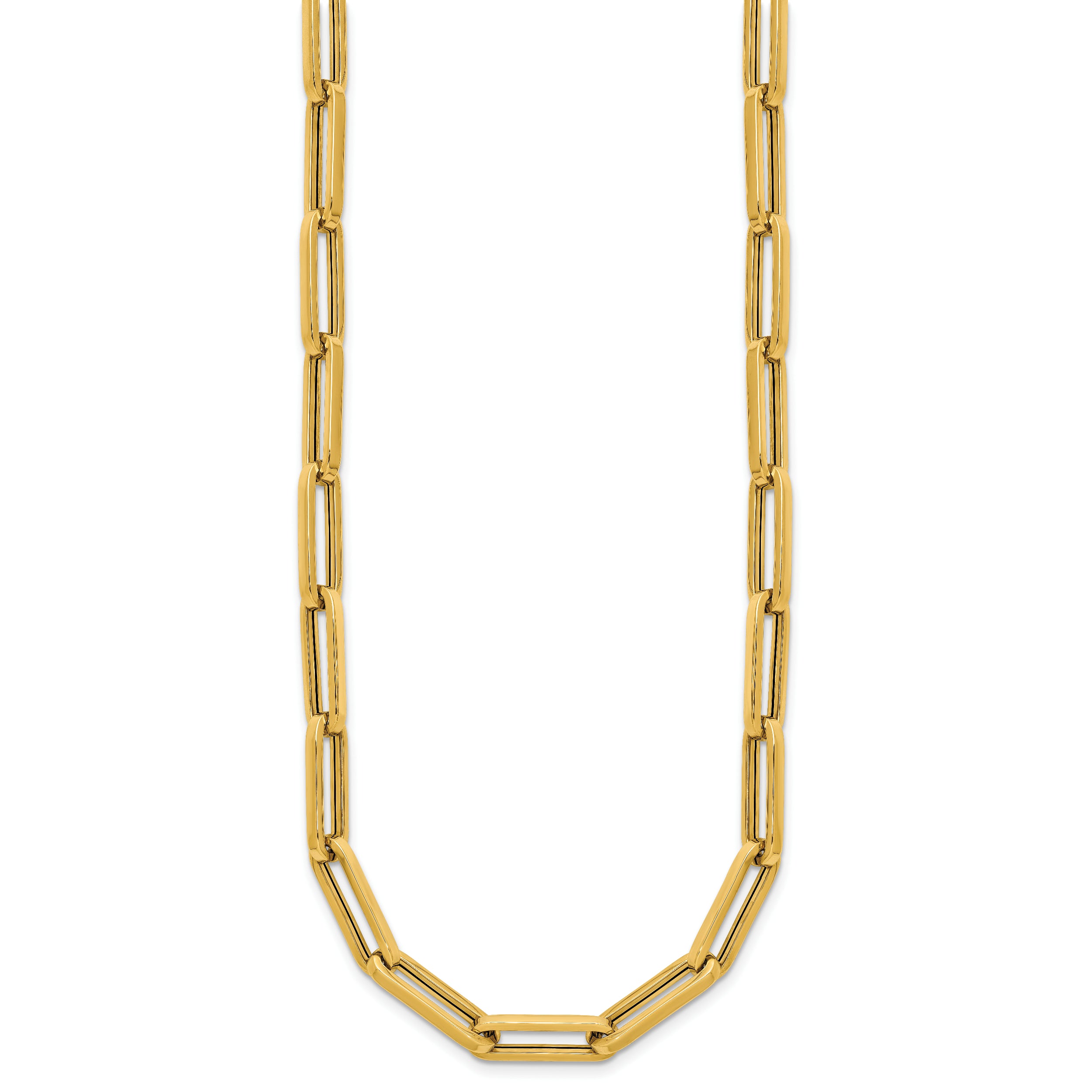14K Polished Paperclip Link Necklace