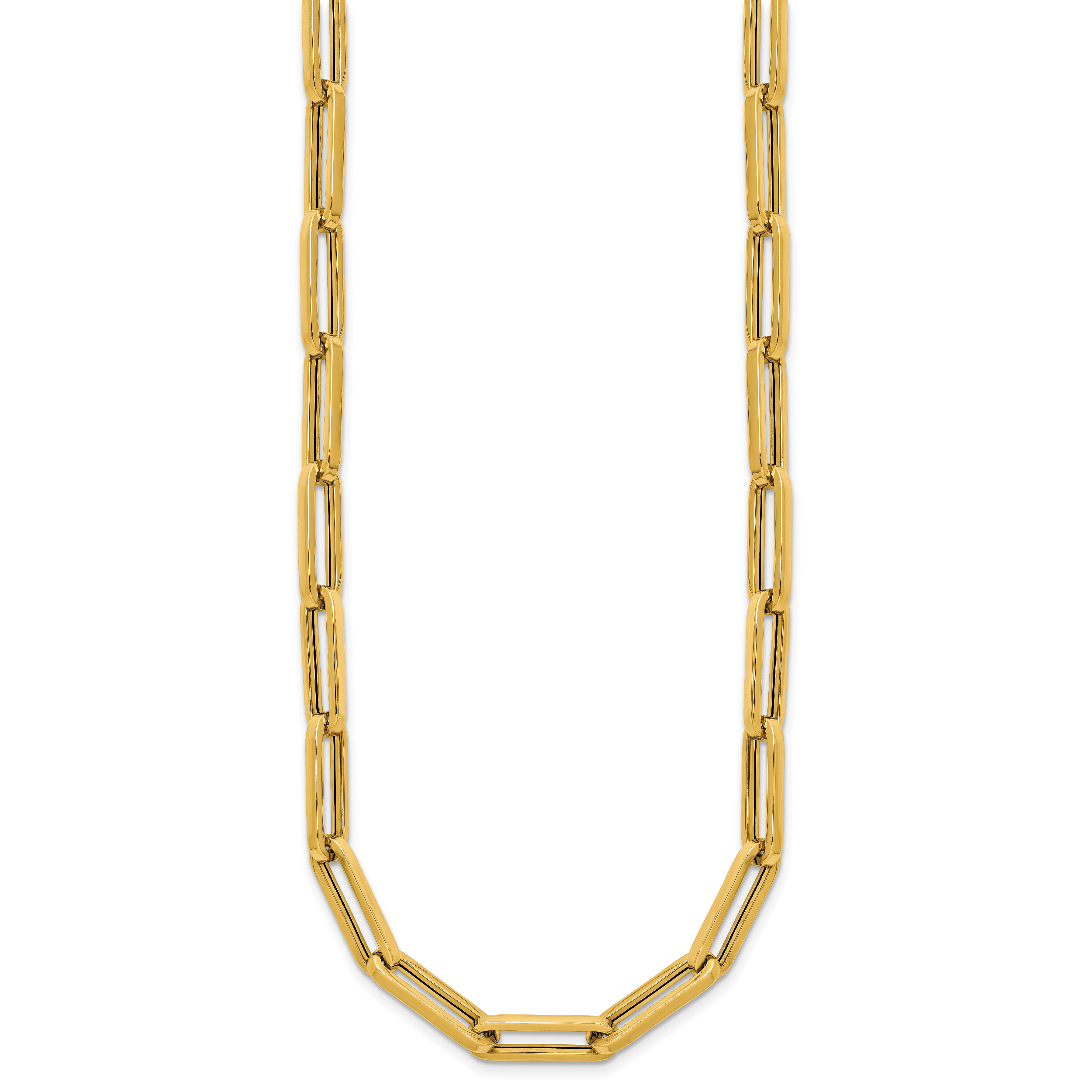 14K Polished Paperclip Link Necklace Secondary image