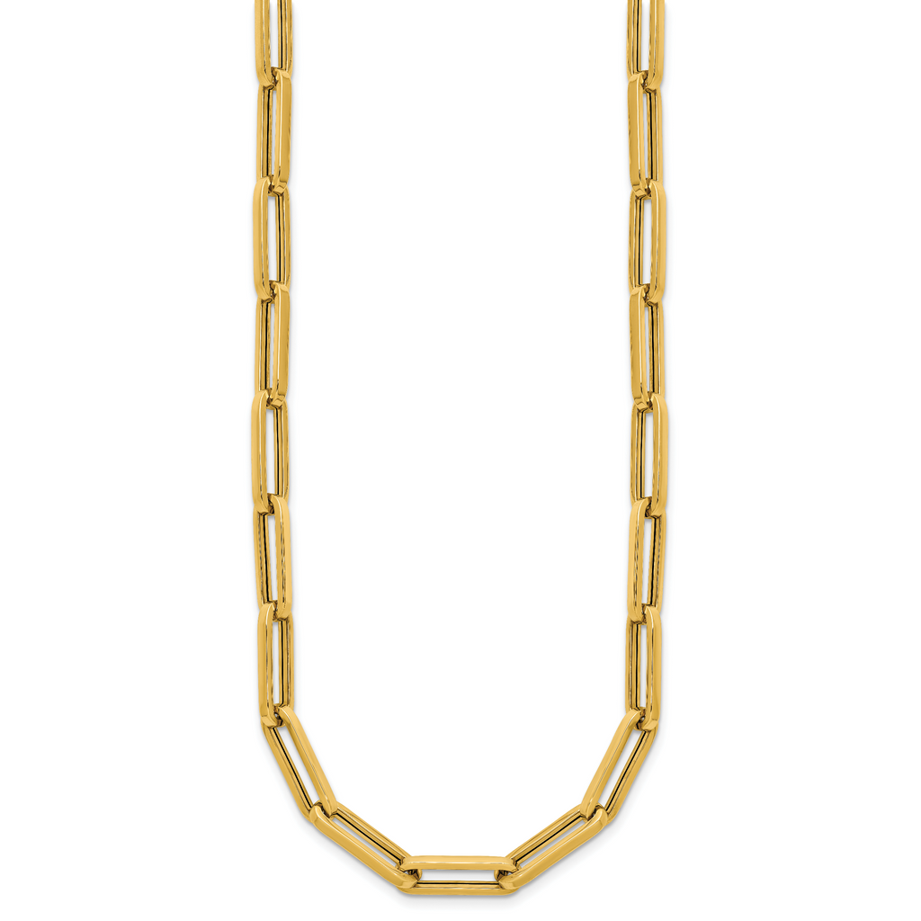 14K Polished Paperclip Link Necklace