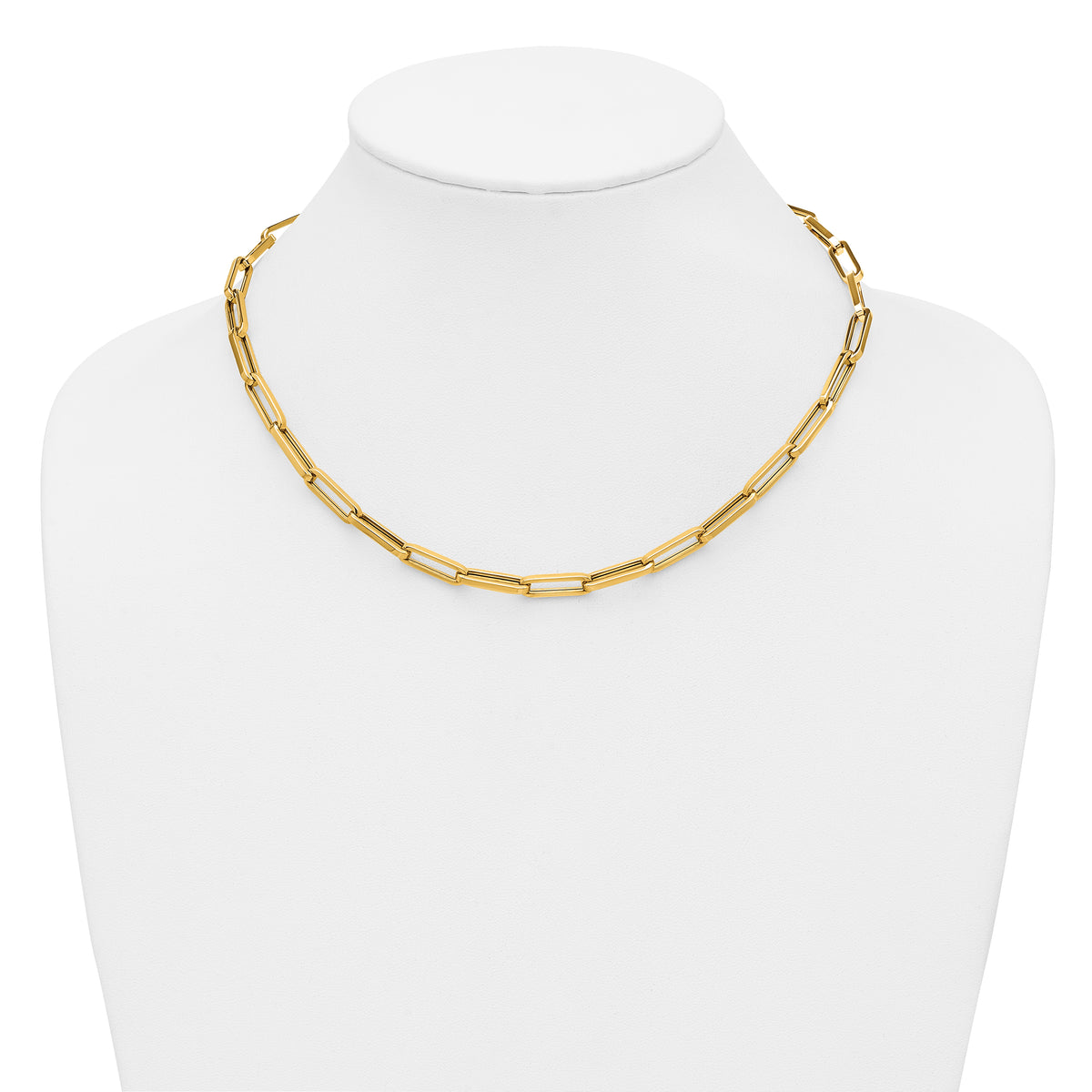 14K Polished Paperclip Link Necklace