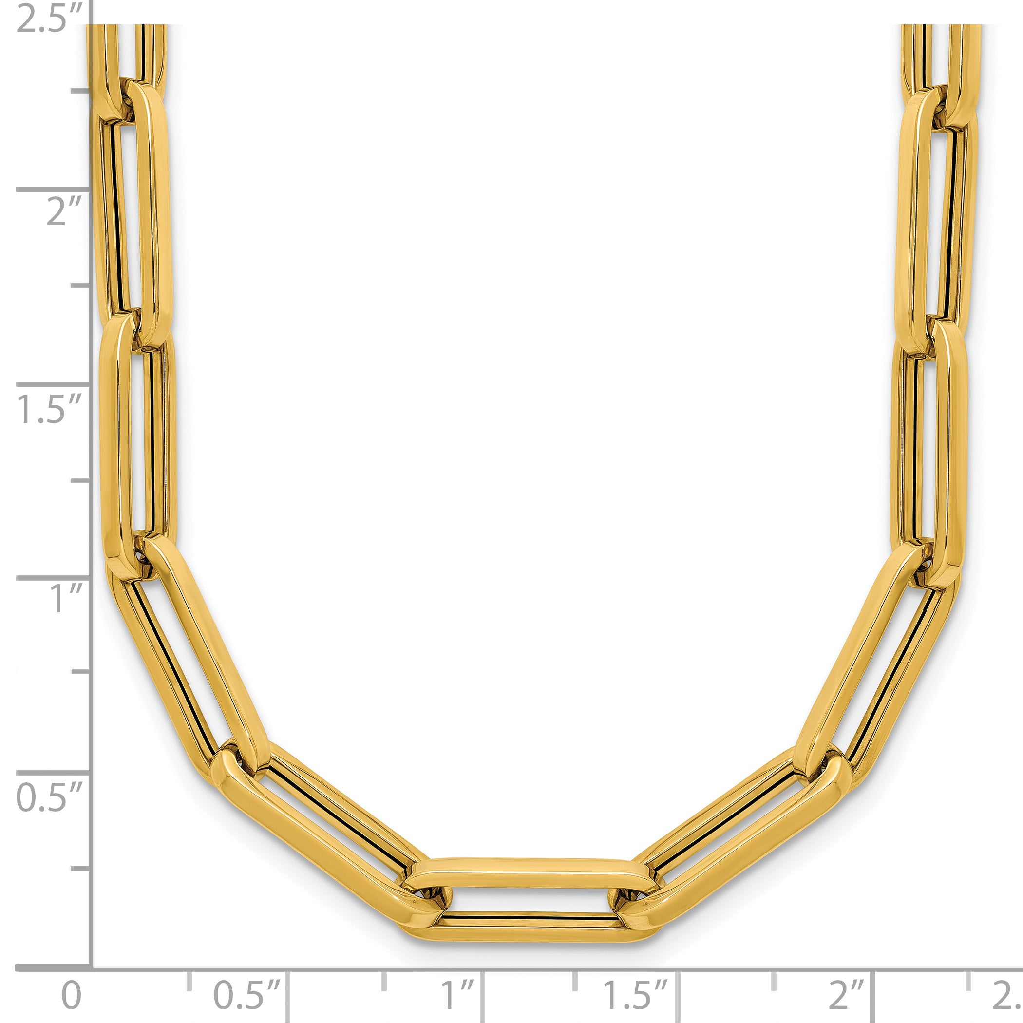 14K Polished Paperclip Link Necklace