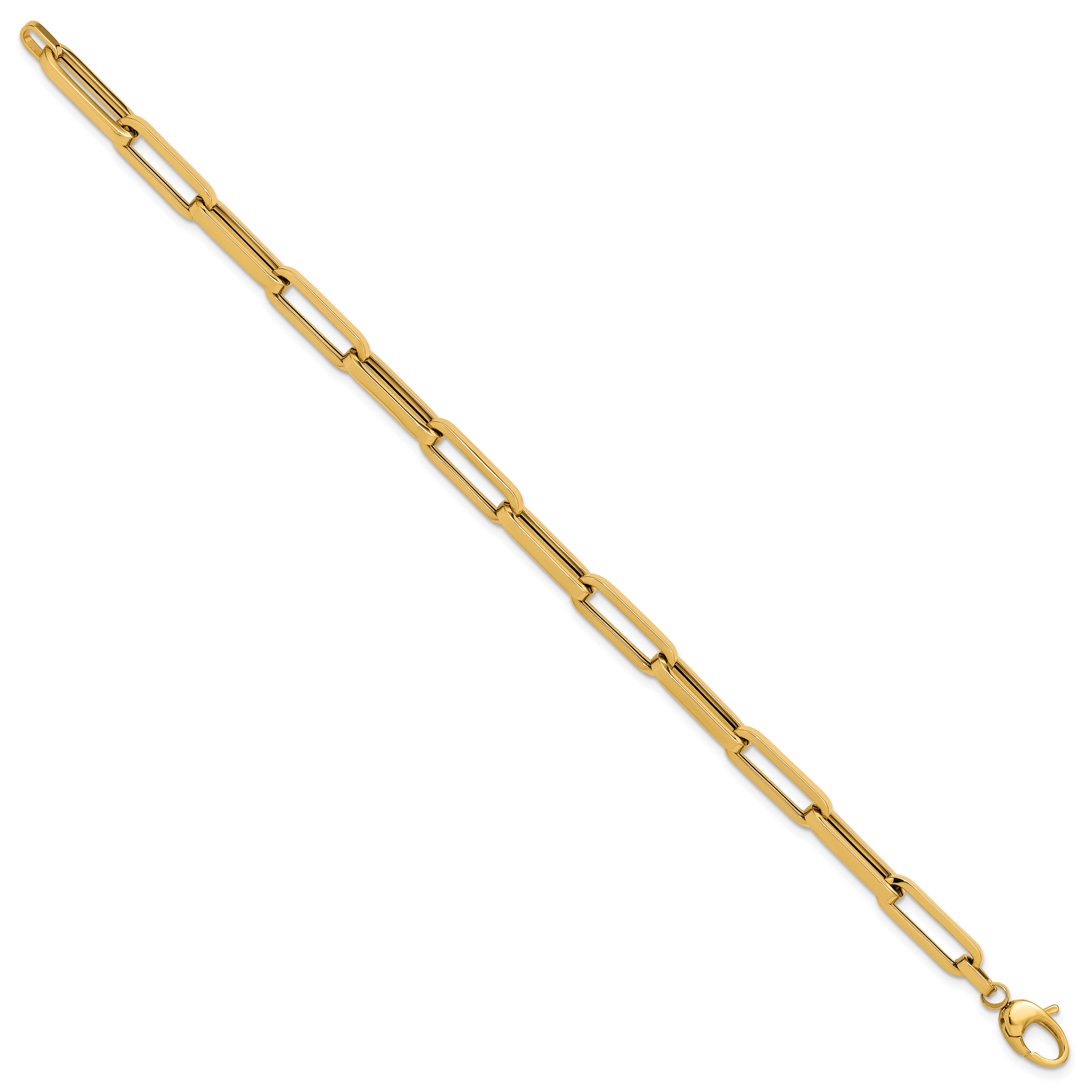 14K Polished Paperclip Link Bracelet Secondary image