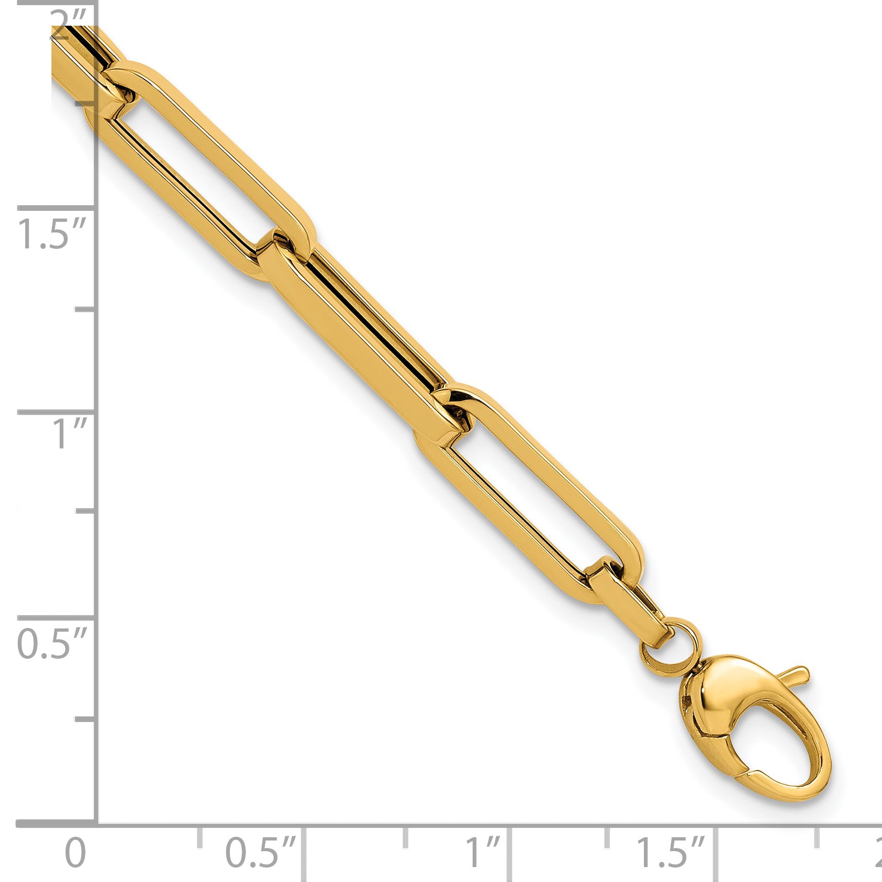 14K Polished Paperclip Link Bracelet