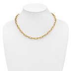 14K Polished Fancy Link with .5in ext. Necklace