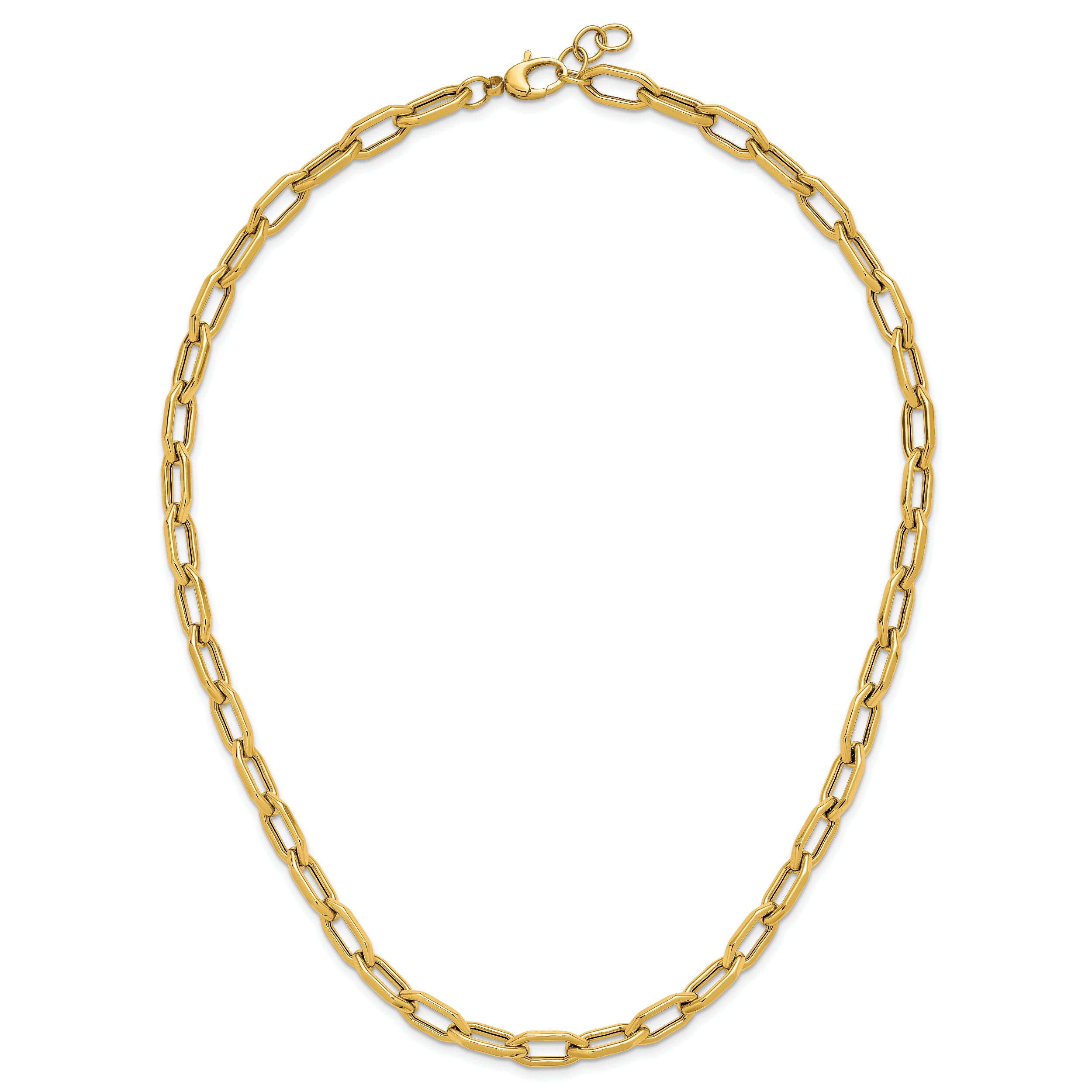 14K Polished Fancy Link with .5in ext. Necklace