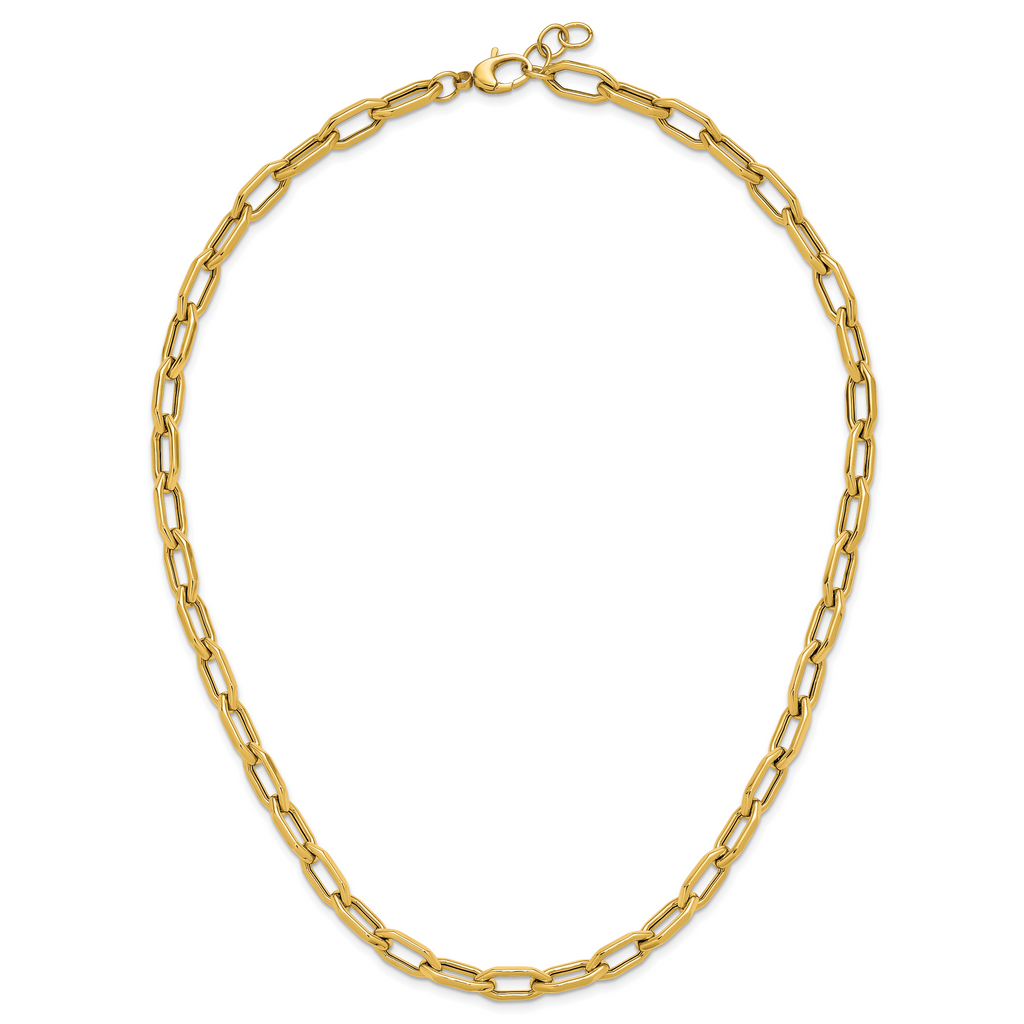 14K Polished Fancy Link with .5in ext. Necklace