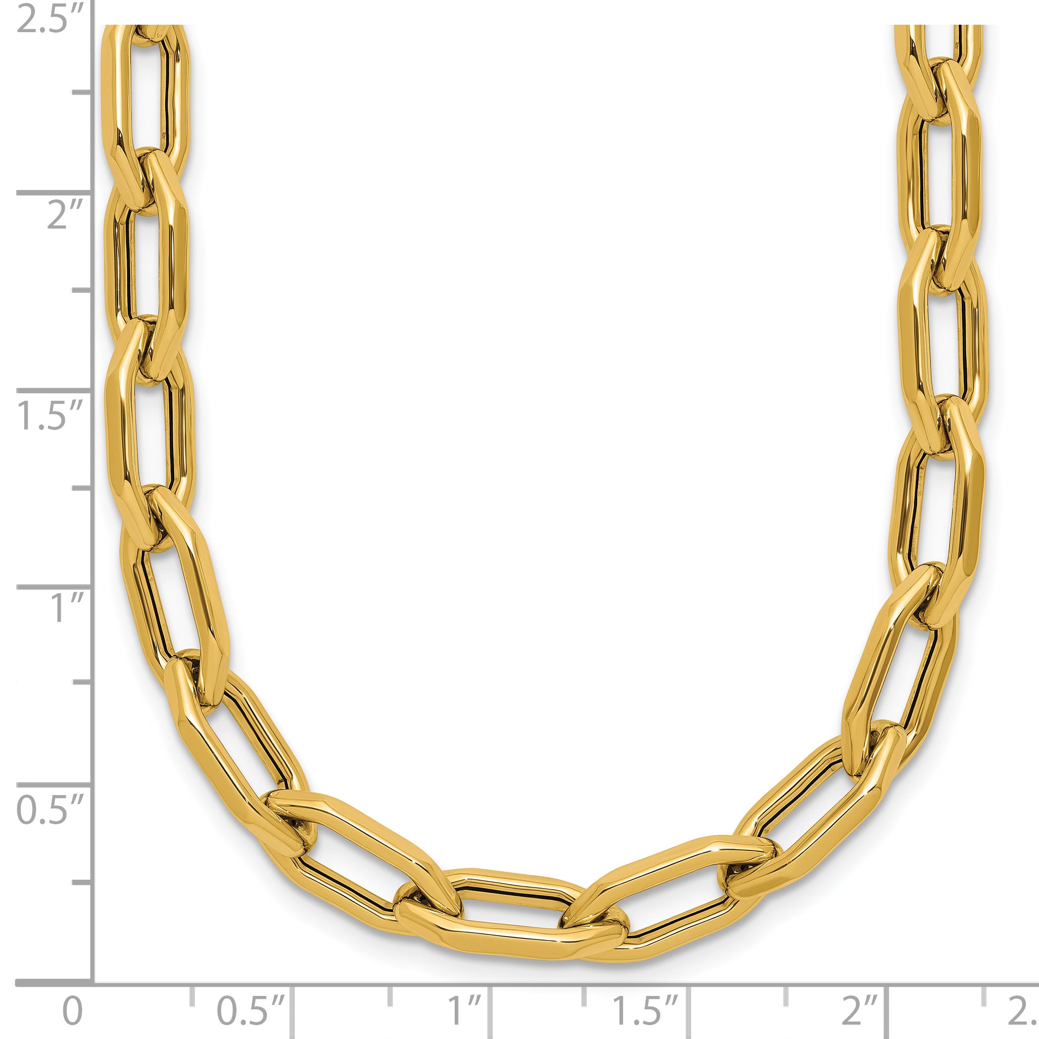 14K Polished Fancy Link with .5in ext. Necklace