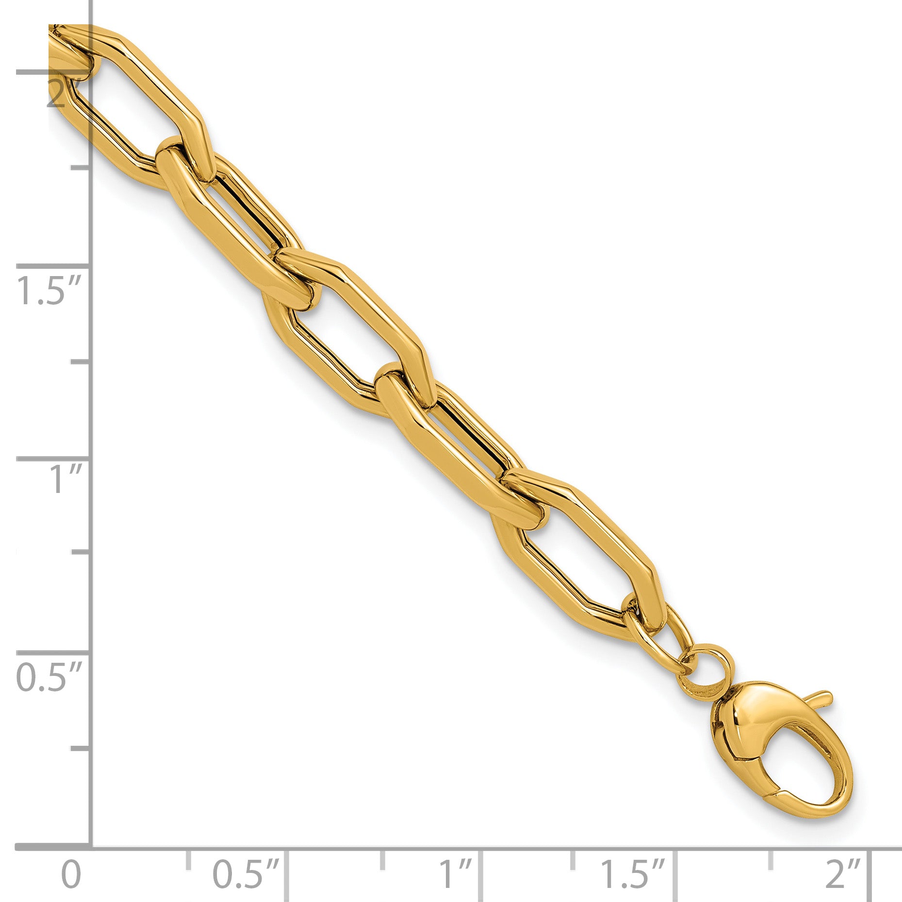 14K Polished Fancy Link with .5in ext. Bracelet