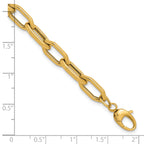 14K Polished Fancy Link with .5in ext. Bracelet